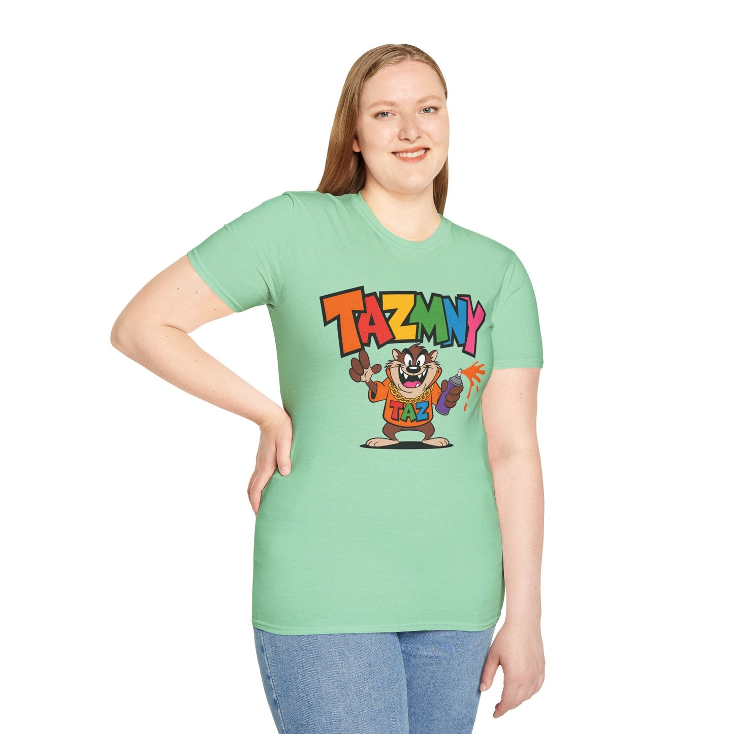 Unisex Cartoon T Shirt With Animation Print Funny Animals Softstyle Tee From Gildan 64000