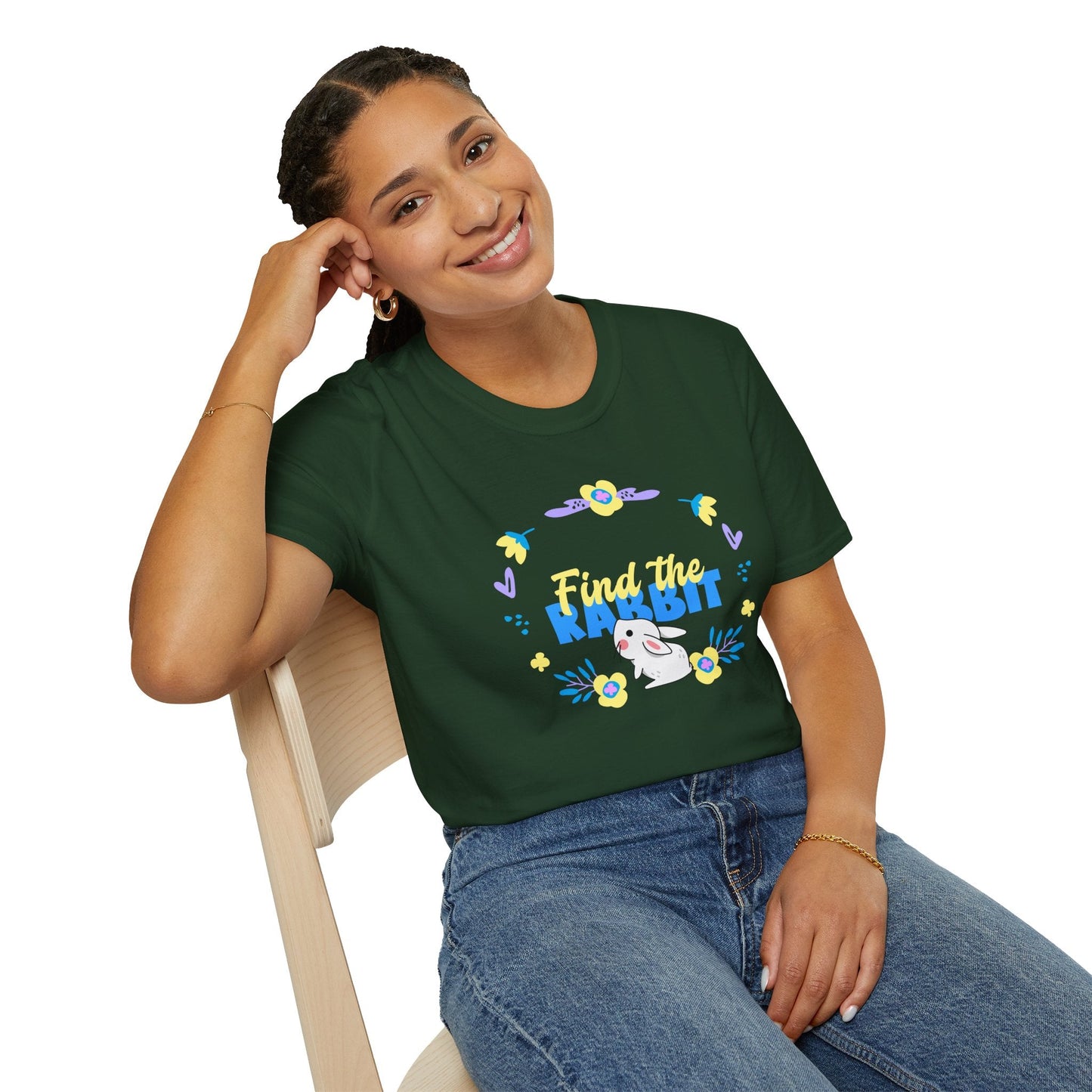 Easter Bunny T Shirt Unisex Gildan Softstyle 64000 Breathable Cotton Easter Design