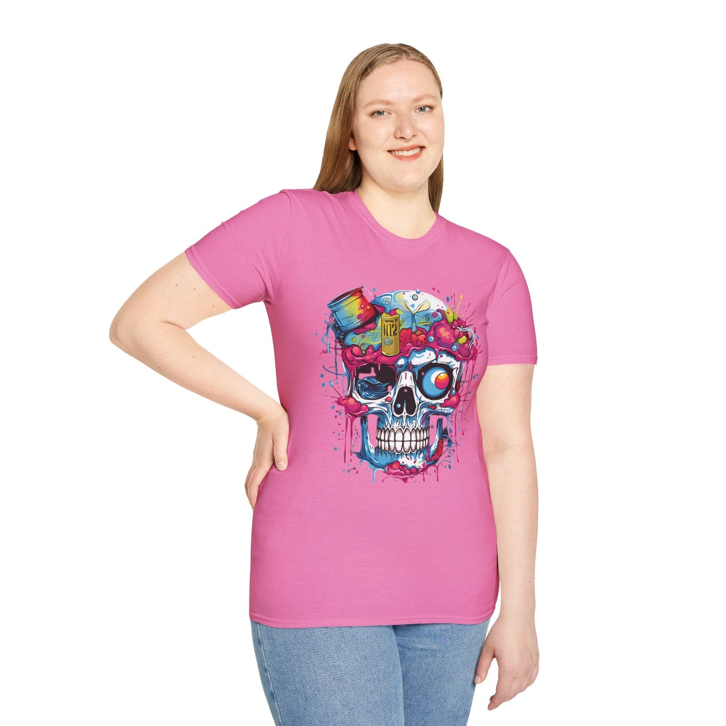 Skull Graphic Tee Shirt Unisex Skeleton Shirt Softstyle Cotton Comfort Everyday Wear Durable