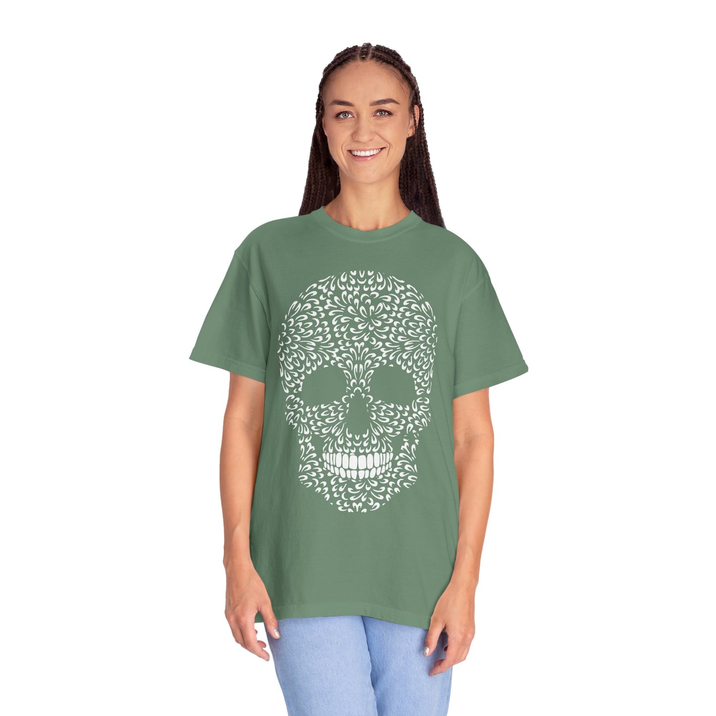 Unisex-T-Shirt aus Baumwolle mit Totenkopf 