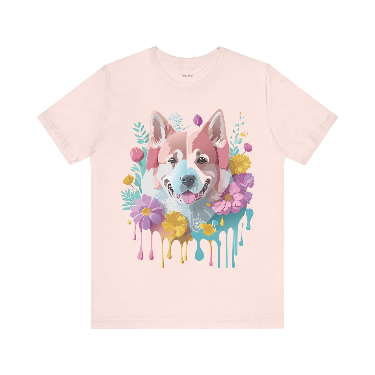 Dog Graphic Unisex Cotton Bella+Canvas Tee with Art Animal Design e115