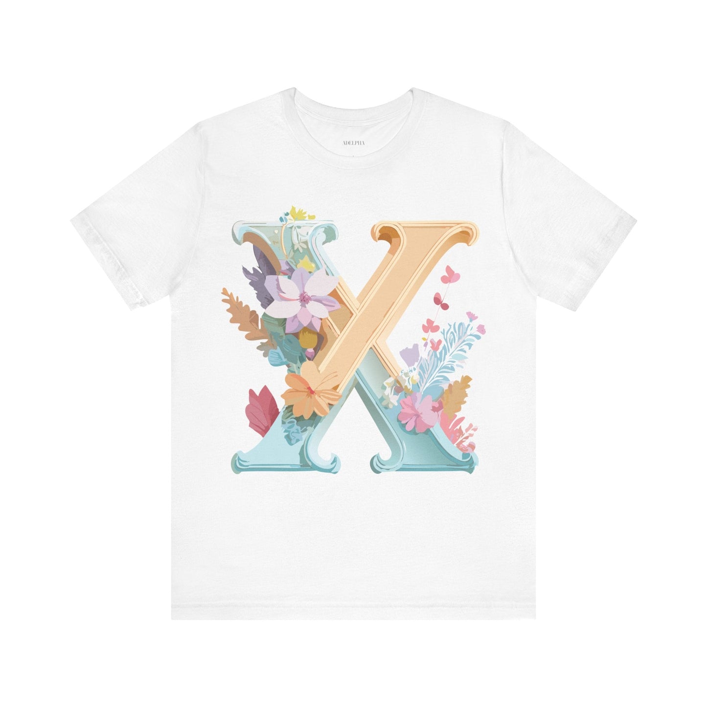 Letter X Shirt Unisex Graphic Tee Adelpha Vintage Inspired Artwork Short Sleeve Edition