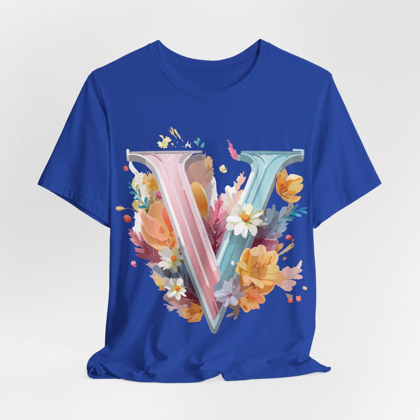 Letter V Shirt Unisex Graphic Tee With Vintage Inspired Artwork By Adelpha Premium Soft Jersey