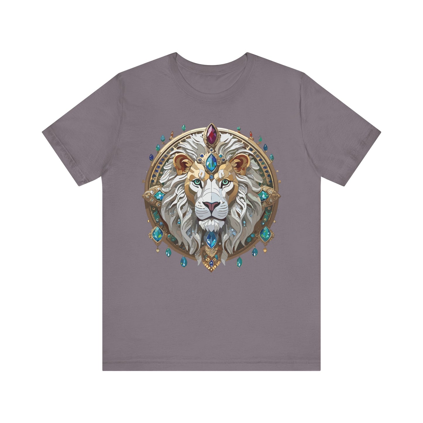 Unisex Lion Graphic Tee, Animal Shirt, Tee Shirt with Lion, Medallion T-Shirt, Animal Medallion Tees