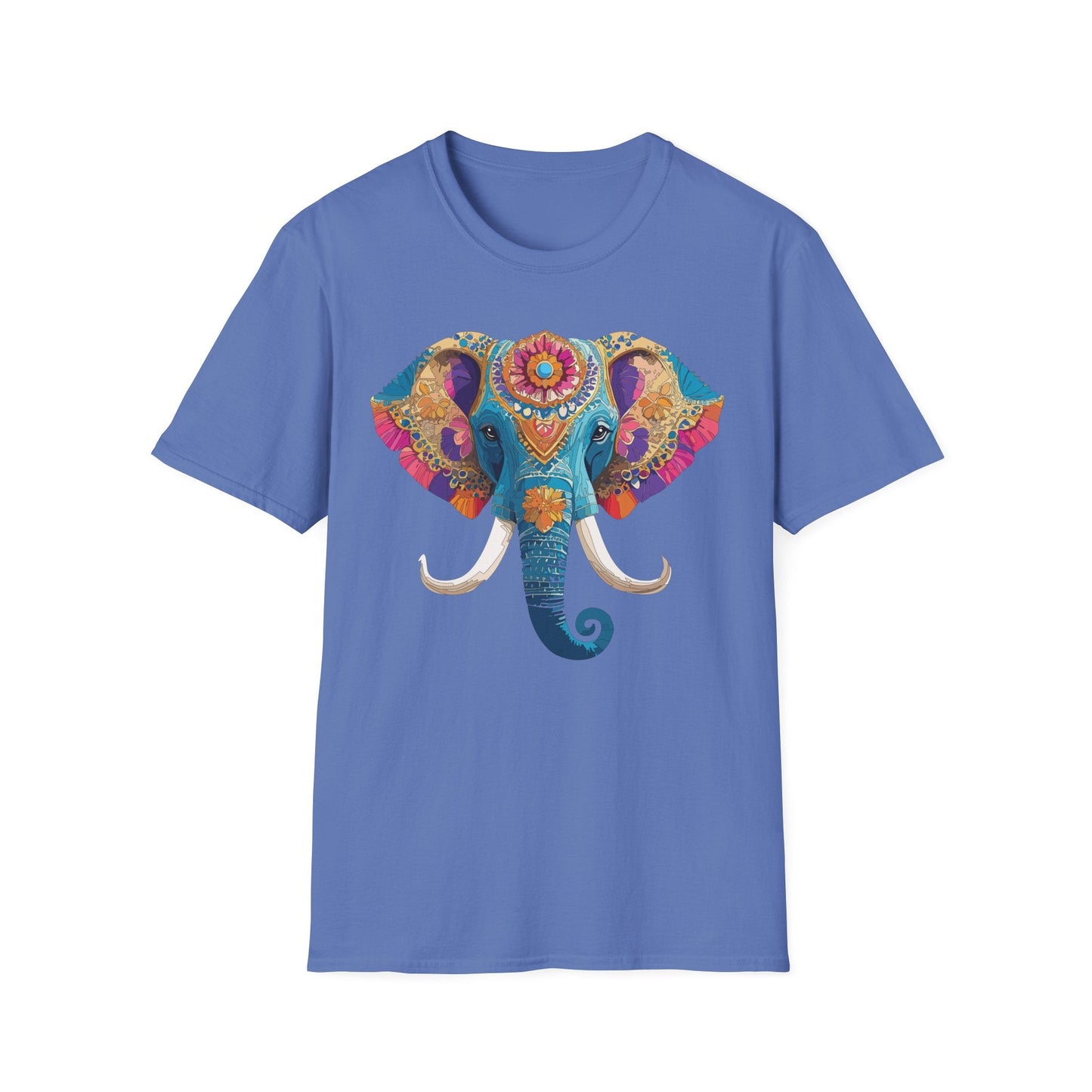 Unisex Elephant Graphic Tee Gildan Softstyle Cotton T Shirt Animal Print Comfortable Wear