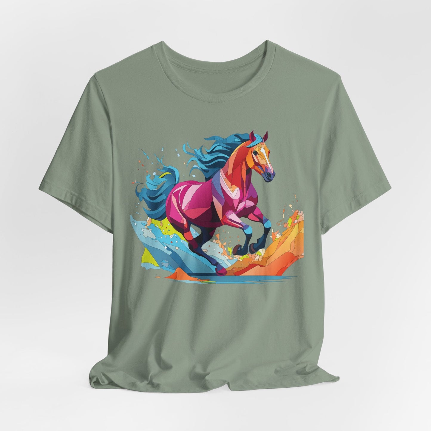 Unisex Animal Tee Shirt With Wild Animals Art Design Short Sleeve Casual Wear Everyday