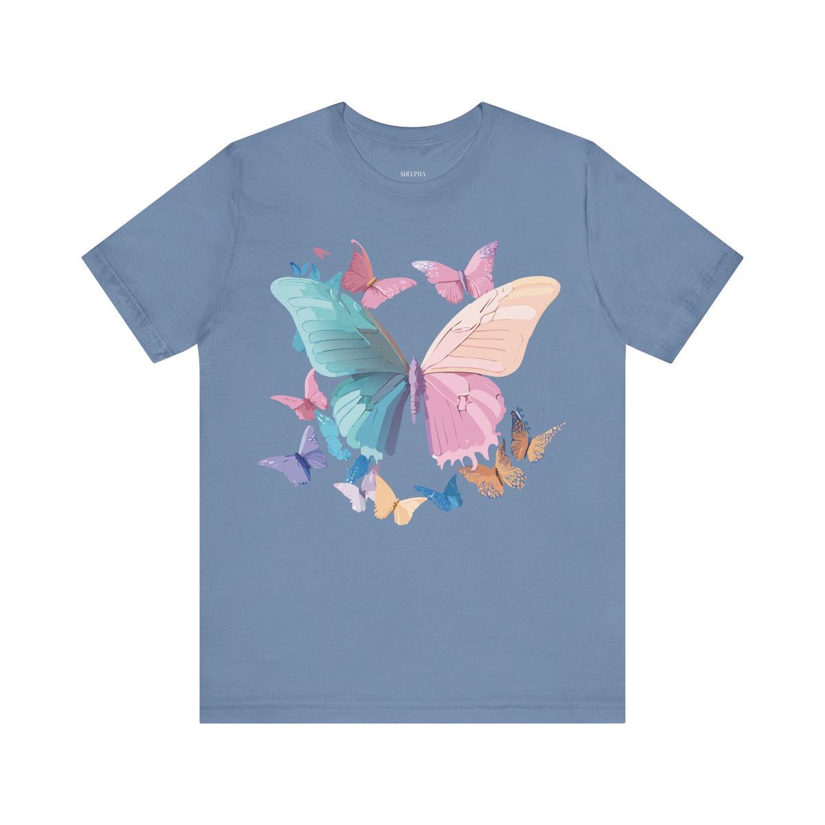 Butterfly Graphic Unisex Cotton Bella+Canvas Tee with Art Design n66