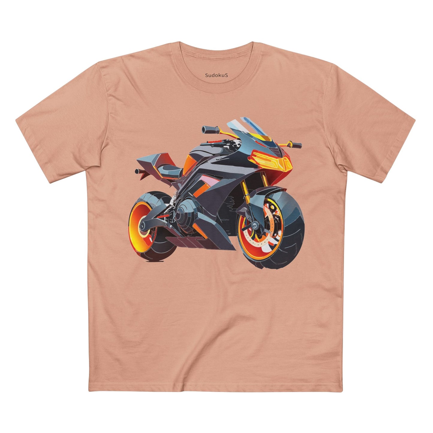 Moto Bike Graphic Unisex 100 Cotton Staple Tee 21