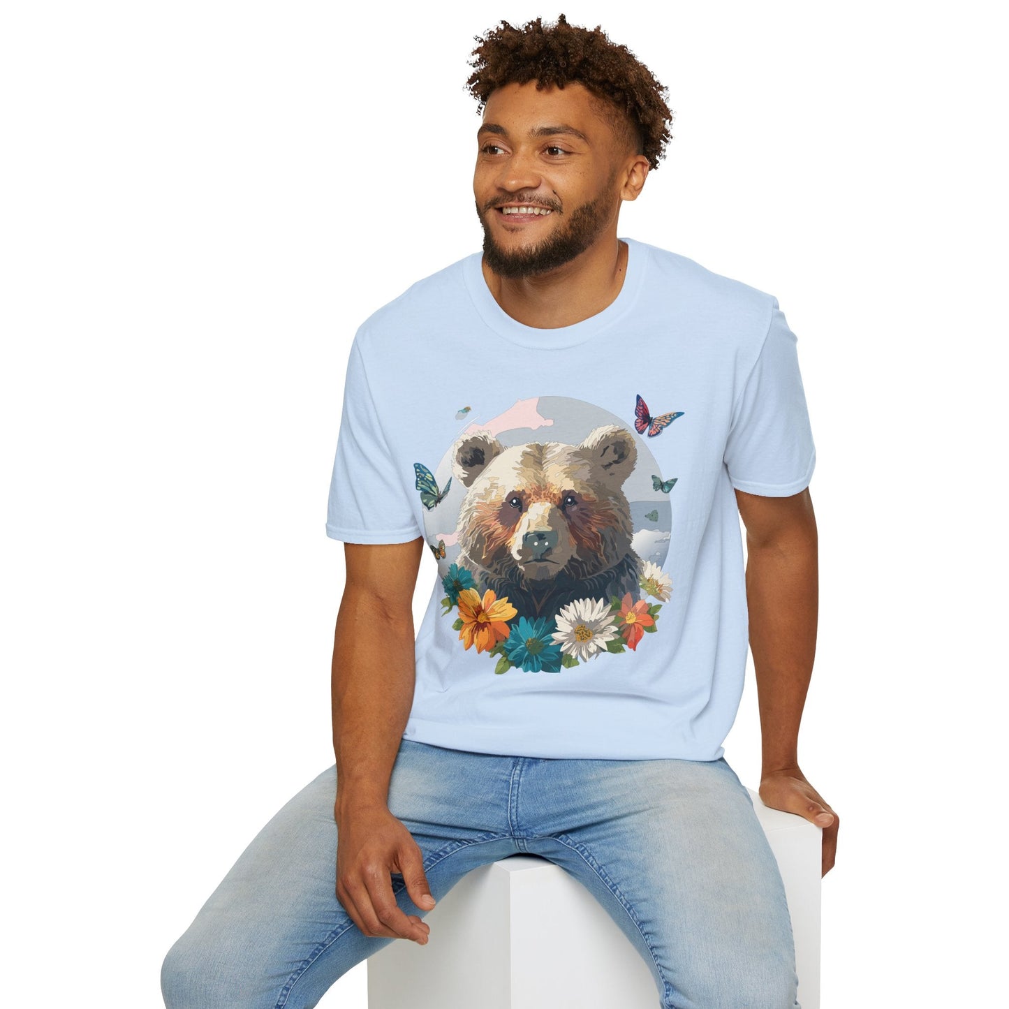 Bear T Shirt Unisex Gildan Softstyle Cotton Tee With Teddy Bear Design Lightweight Comfort