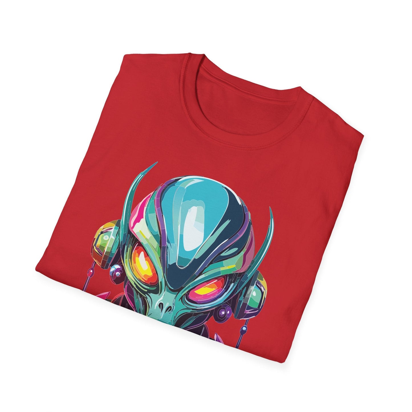 Alien Graphic Unisex Cotton Softstyle UFO Artwork Tee 1