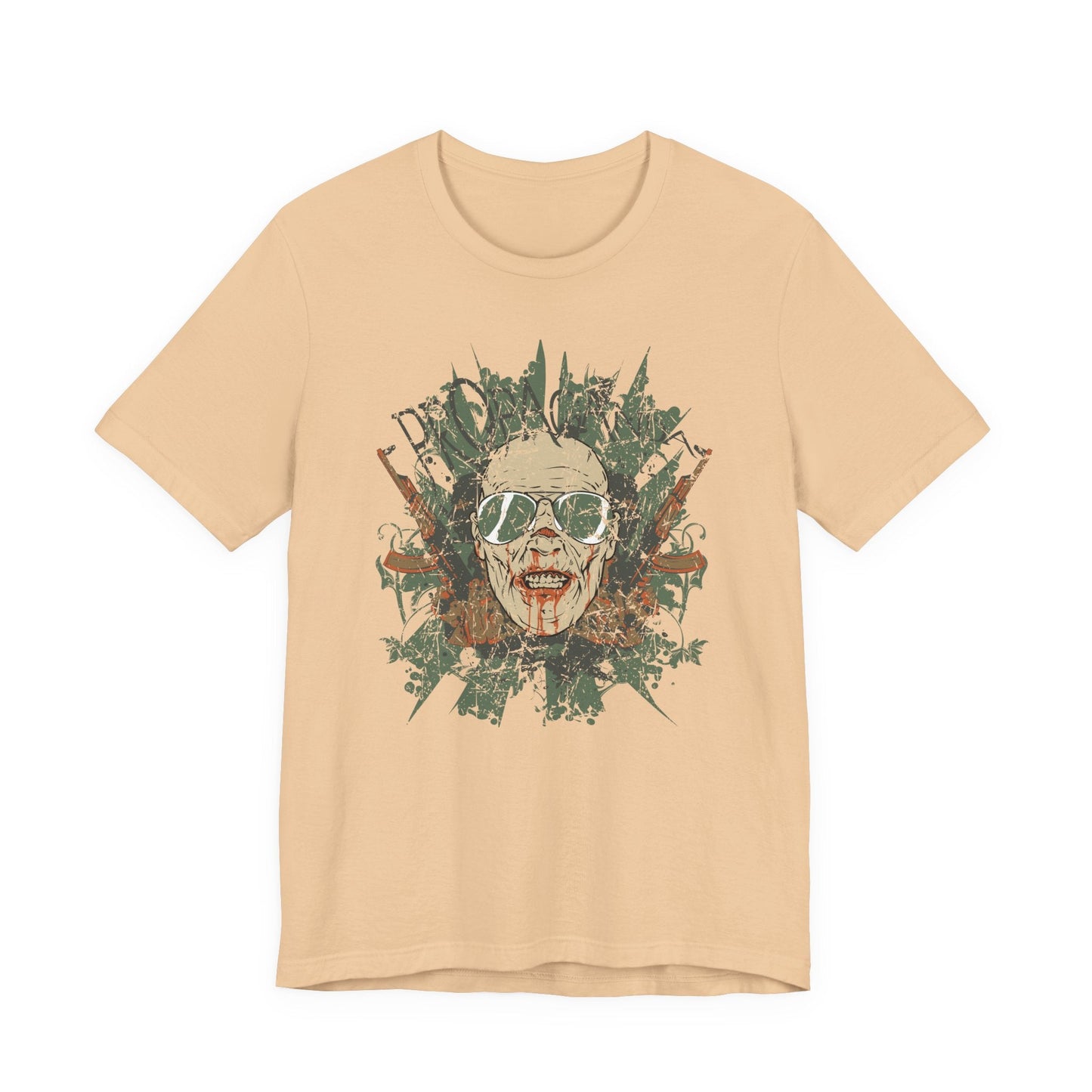 Retro Skull Floral Graphic Design Unisex Cotton T-Shirt G-2