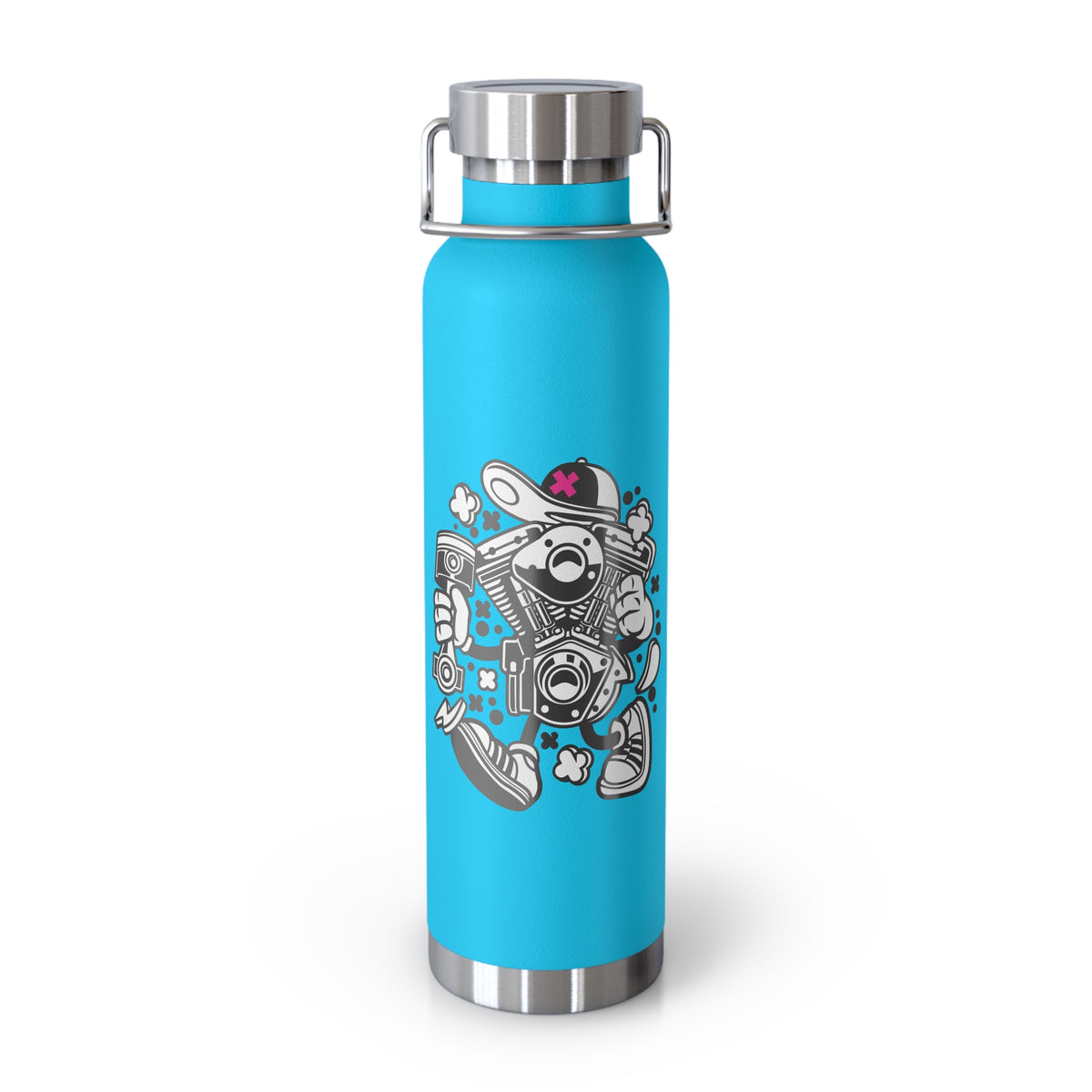 22oz Copper Insulated Water Bottle with Cartoon Design - CV38