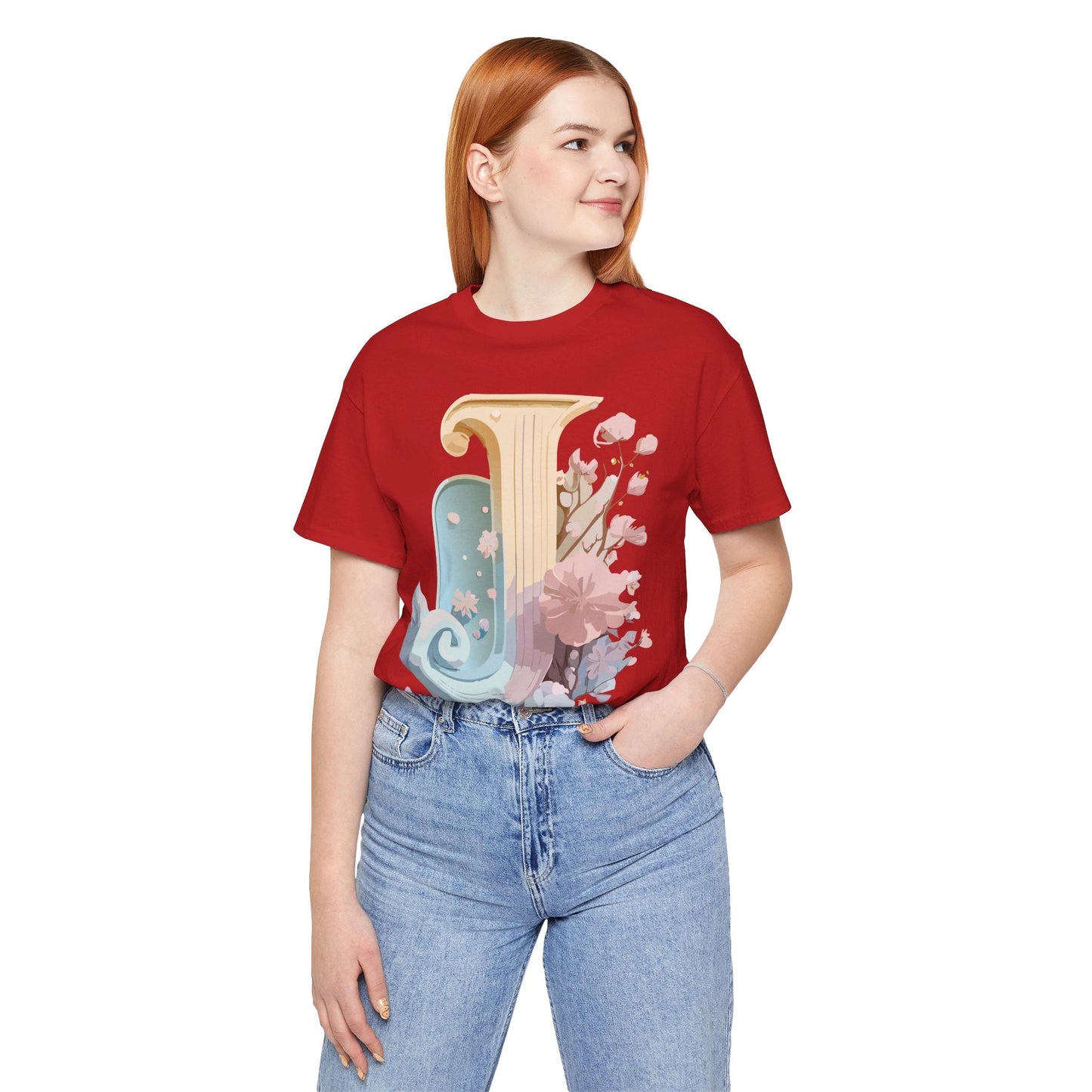 Adelpha Letter J Shirt Unisex Graphic Tee Vintage Inspired Art Design Short Sleeve