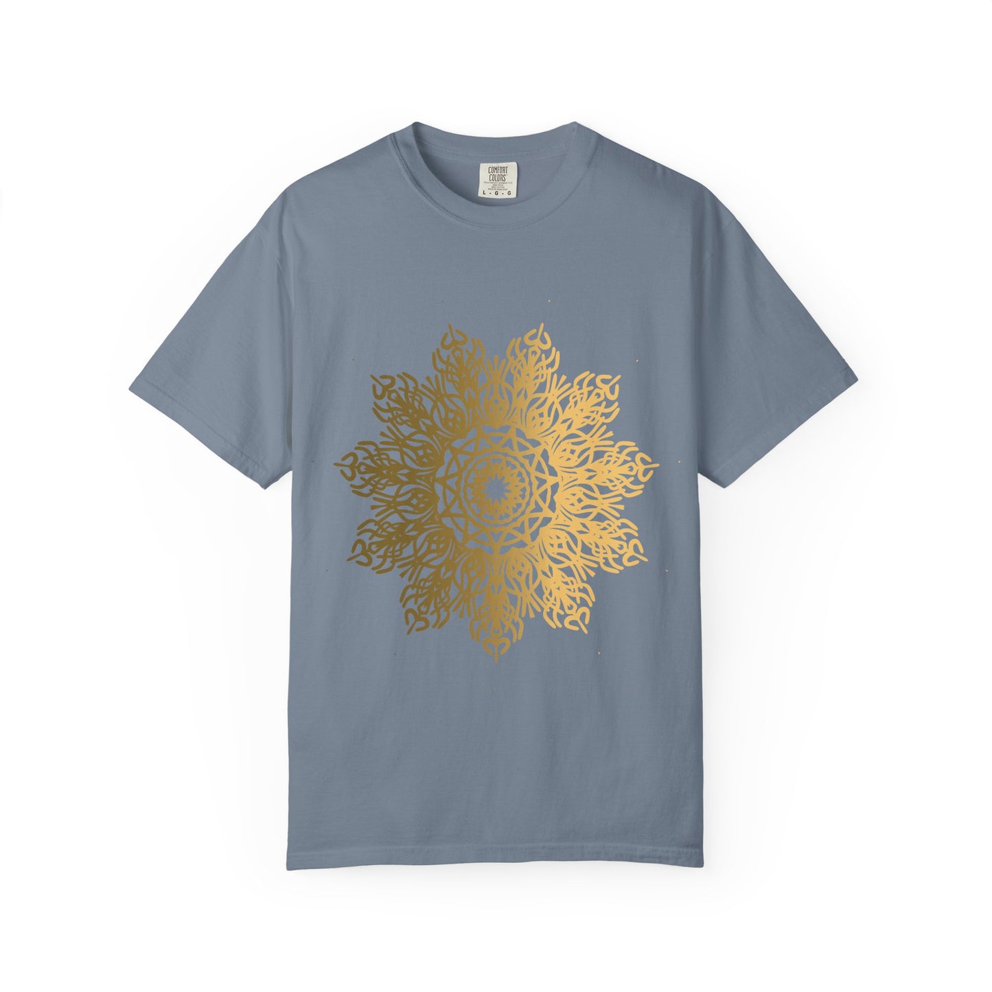 Unisex Garment Dyed Cotton T-Shirt with Mandala Graphic Design