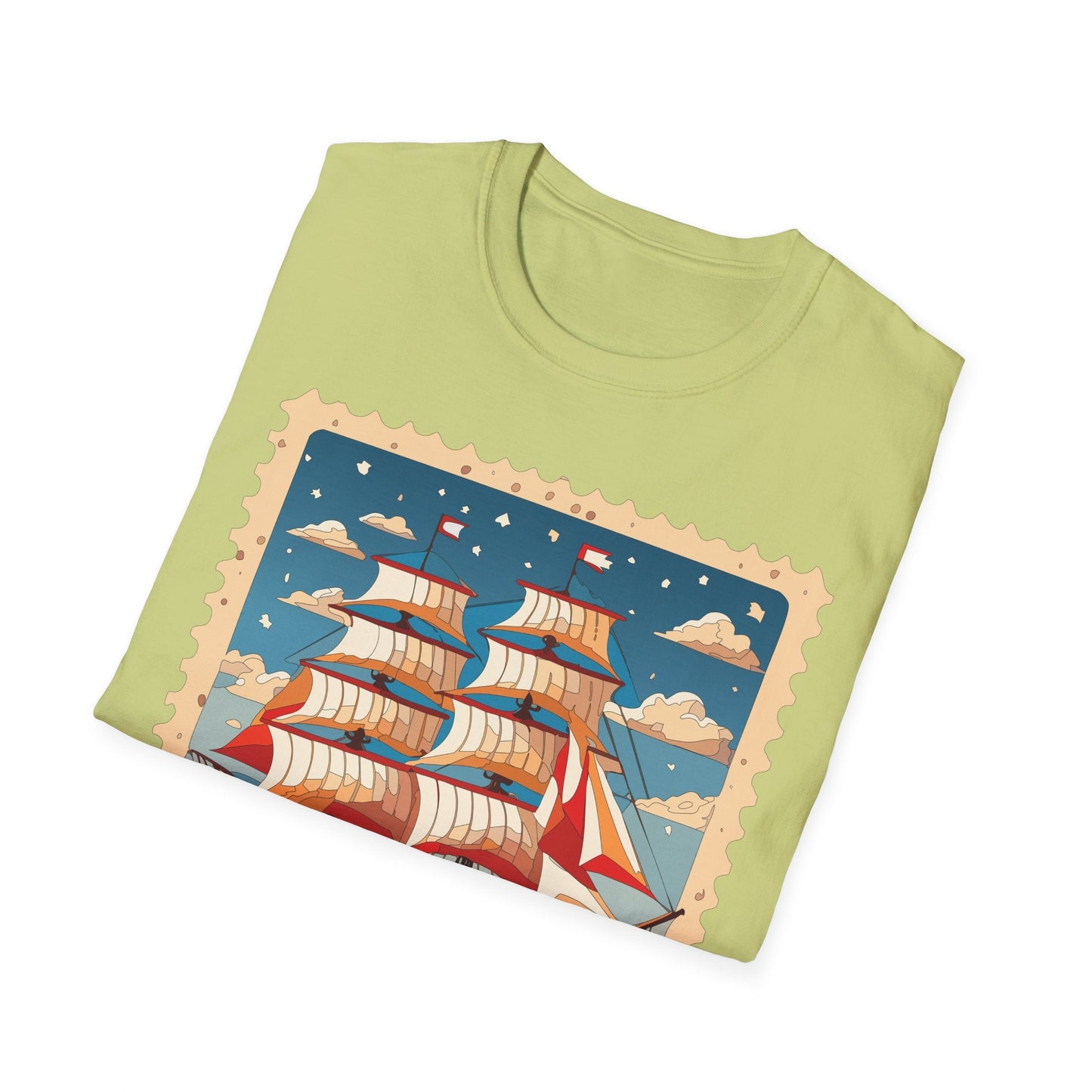 Ship T Shirt Unisex Frigate Vessel Tee Gildan Softstyle 64000 100 Percent Ring Spun Cotton