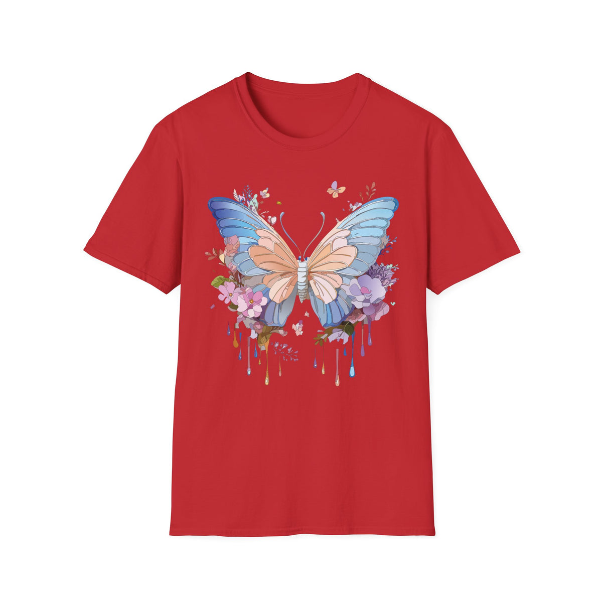 Butterfly Watercolor Tee — Pastel Floral Wings Graphic Tee Unisex 100 Cotton Gildan T-Shirt