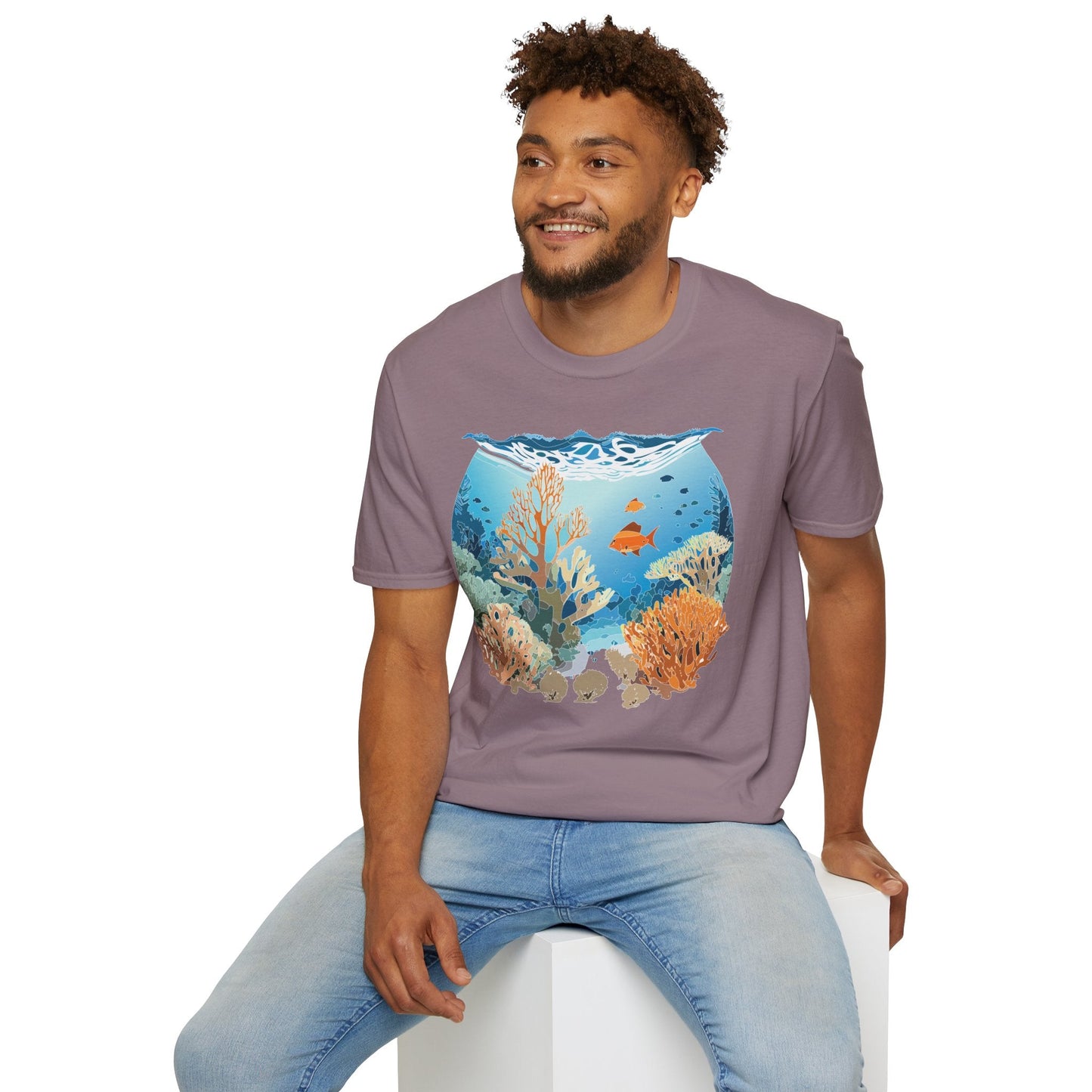 Ocean Graphic Unisex Softstyle Cotton Tee 1