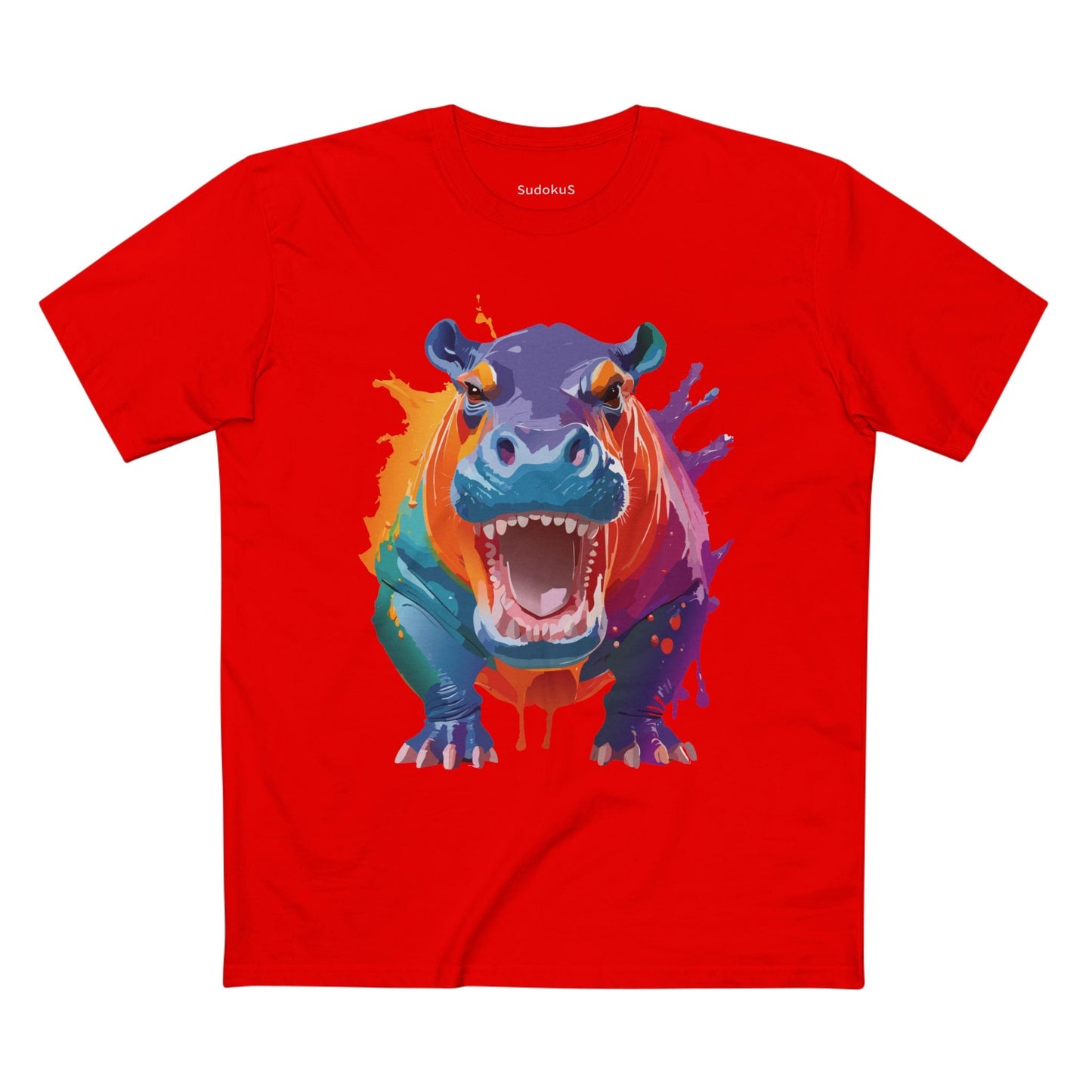 Hippo Graphic Unisex 100 Cotton Staple Tee with Animal Design Artwork 5