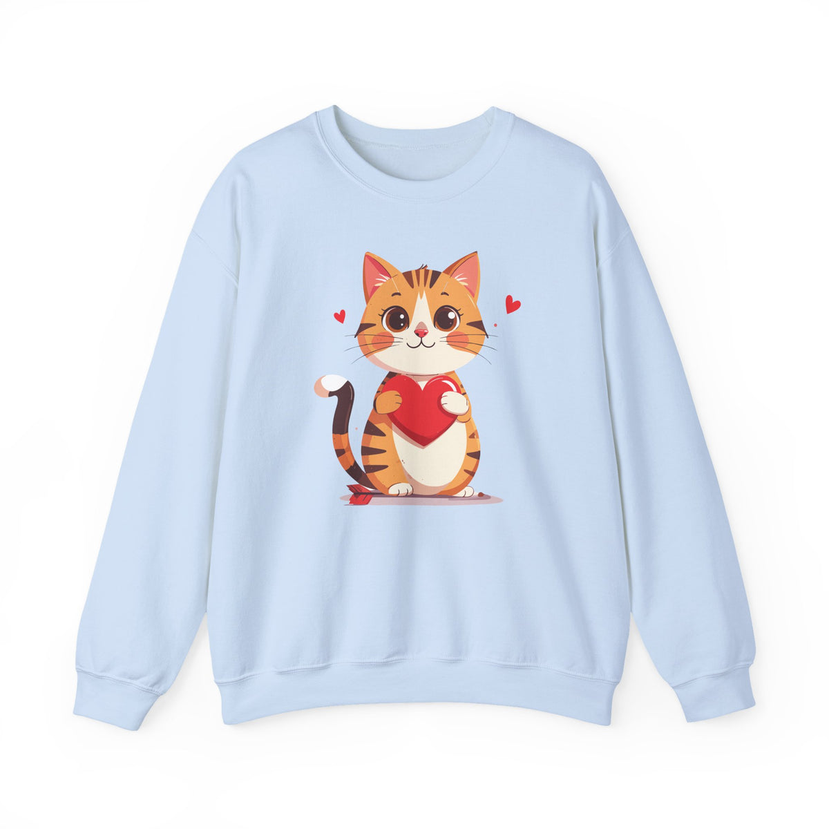Cat Heart Sweatshirt, Heart Sweatshirt, Cat Sweatshirt, Valentine's Day Sweatshirt, 50/50 Cotton-Poly Animal Sweatshirt 103