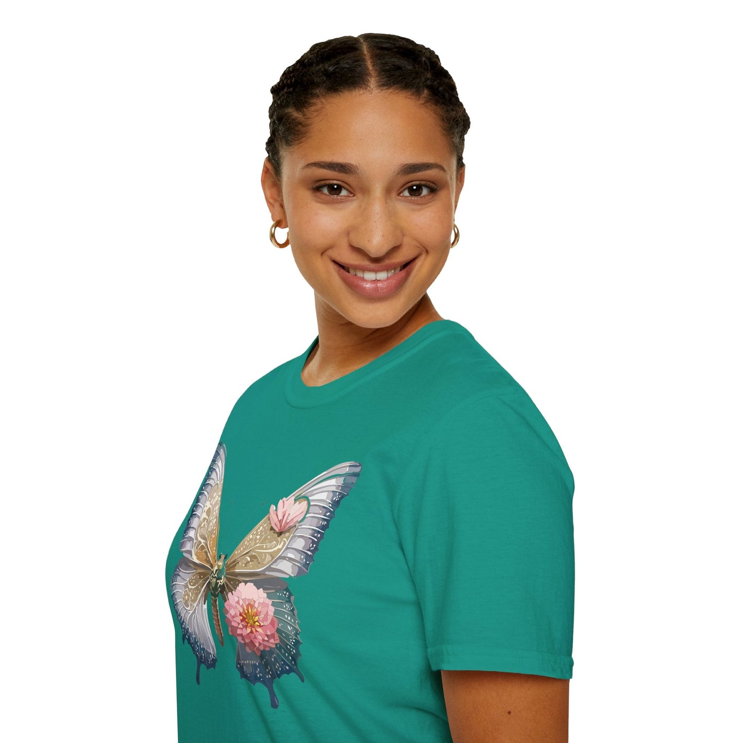 Unisex Monarch Butterfly T Shirt Softstyle Gildan 64000 100 Percent Ring Spun Cotton Tee