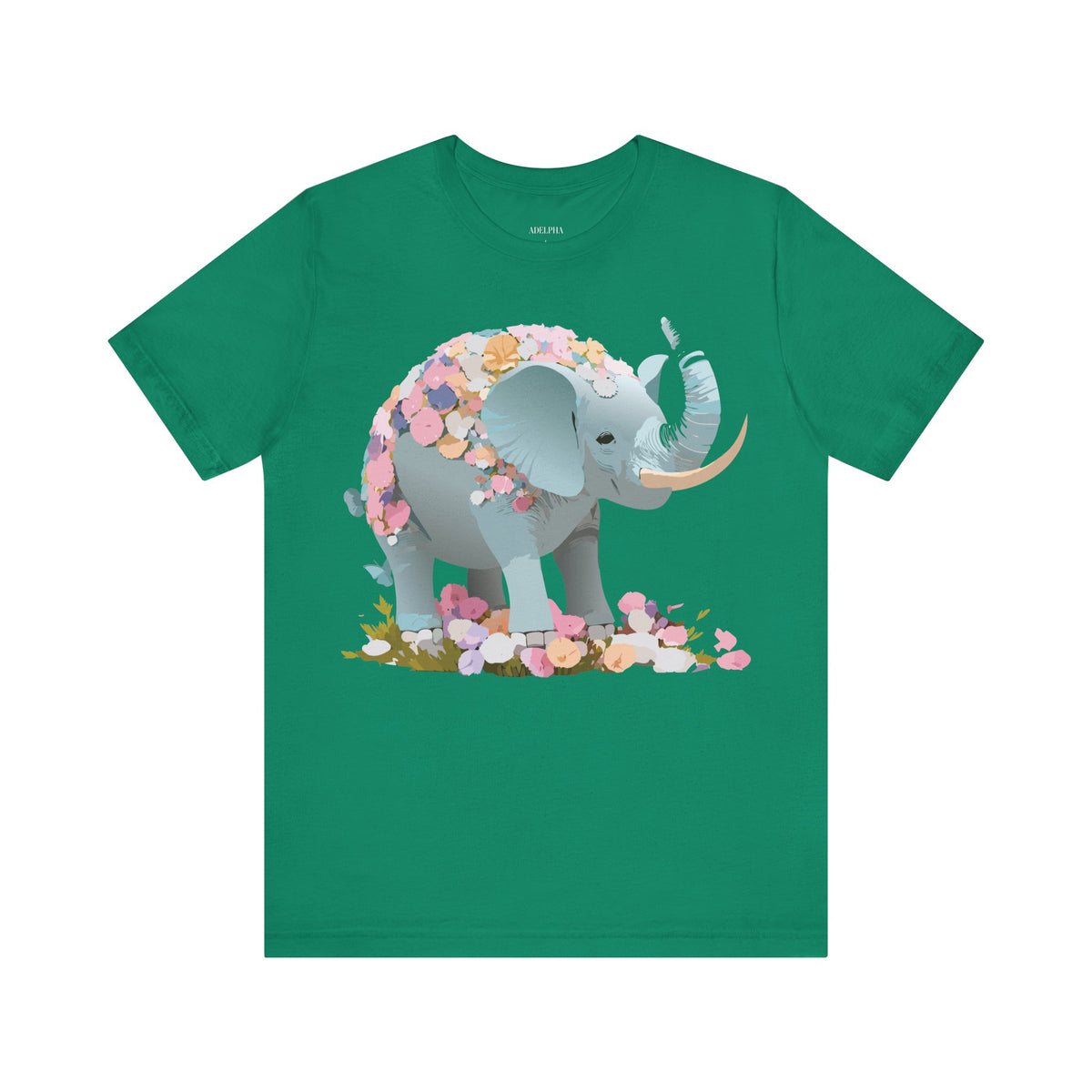 Elephant Graphic Unisex Cotton Bella+Canvas Tee with Art Animal Design d18