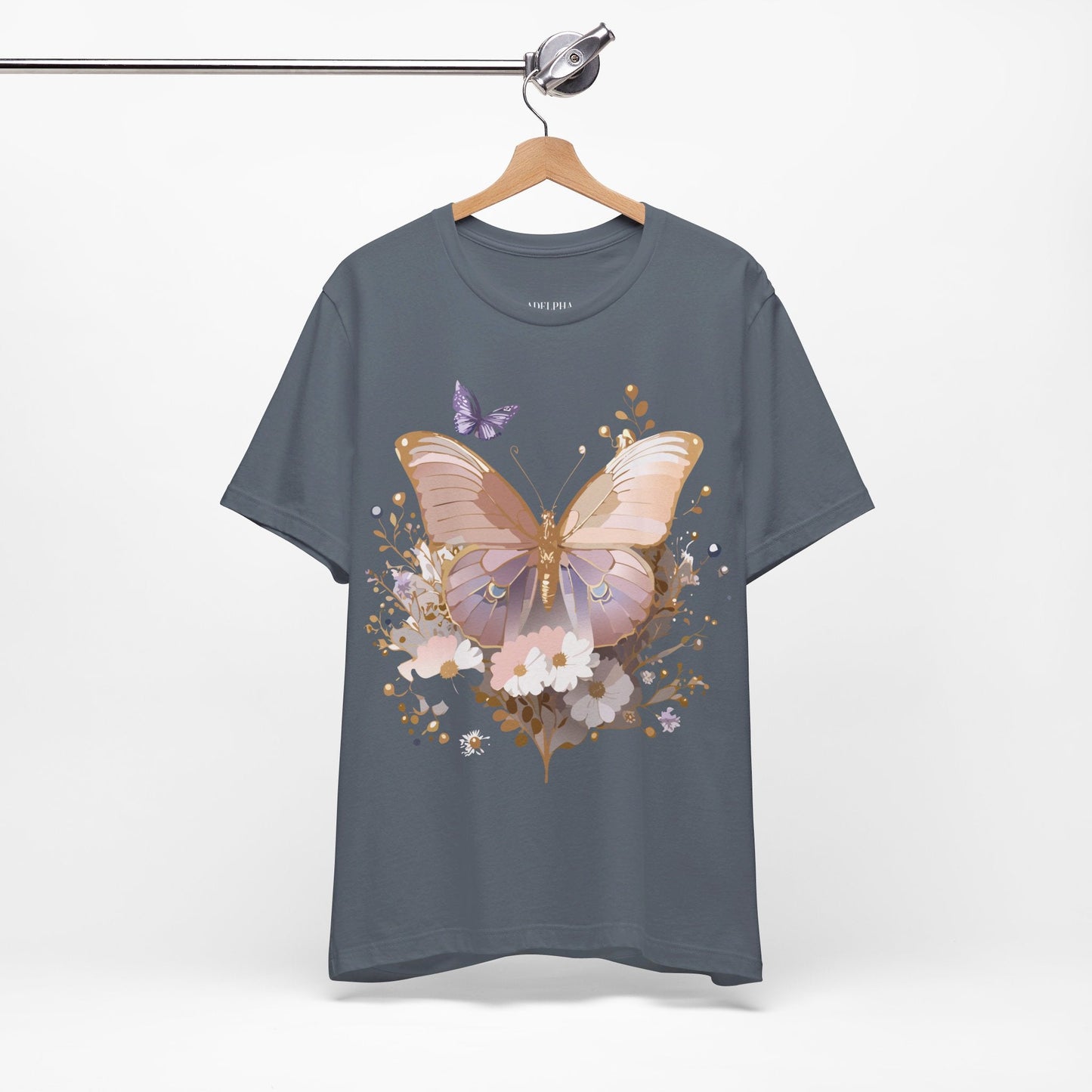 Butterfly Graphic Tee From Adelpha Unisex Short Sleeve Vintage Artwork