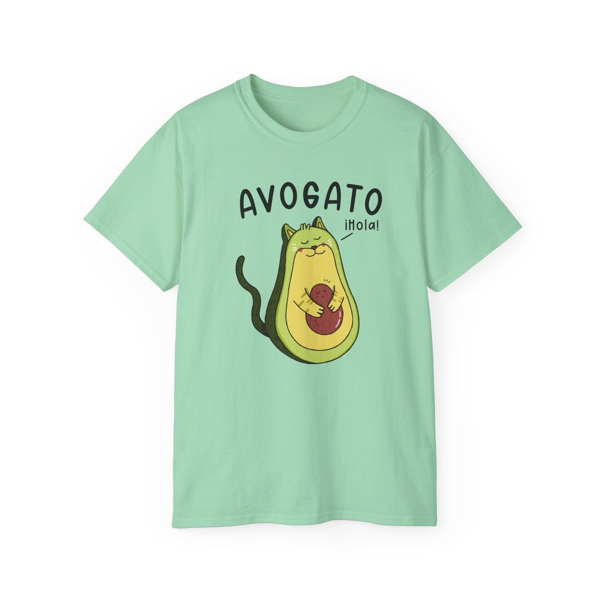 Avogato Avocado Cat Tee | Cute Avocado Cat Illustration
