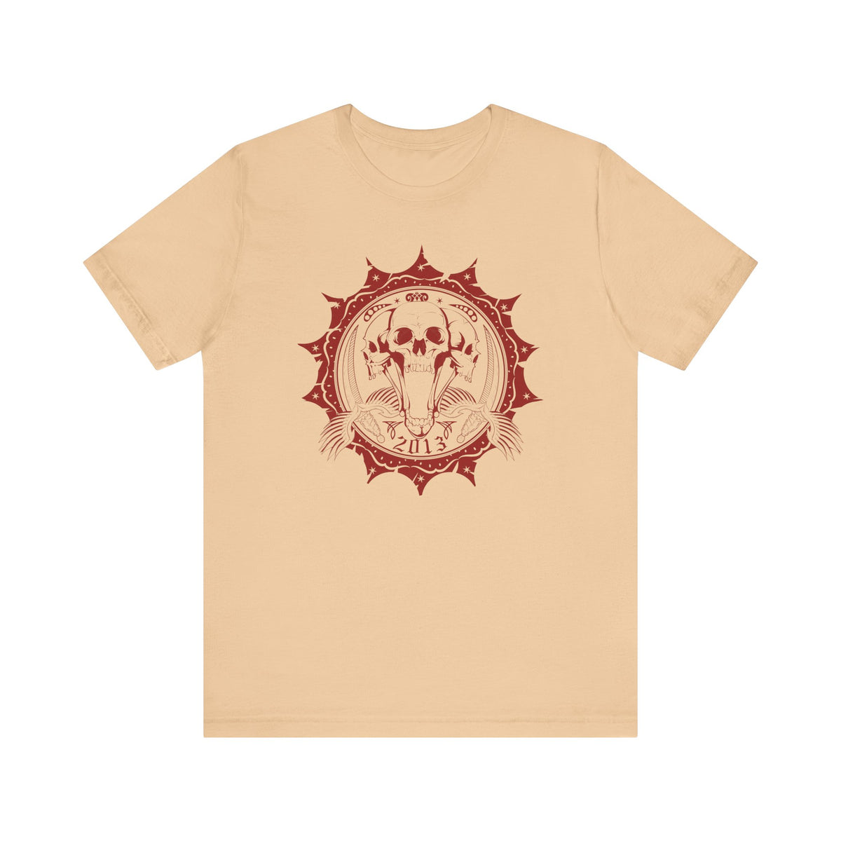 Skull Meddalion Mandala Tee Boho Skulleton Graphic Unisex Cotton Shirt Art-51