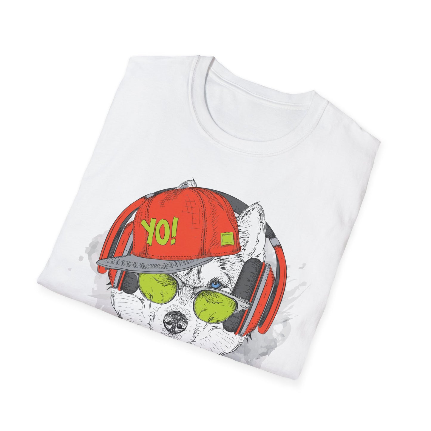 Music-Loving Wolf Graphic T-Shirt Unisex Cotton Short Sleeves I Music Streetwear Tee