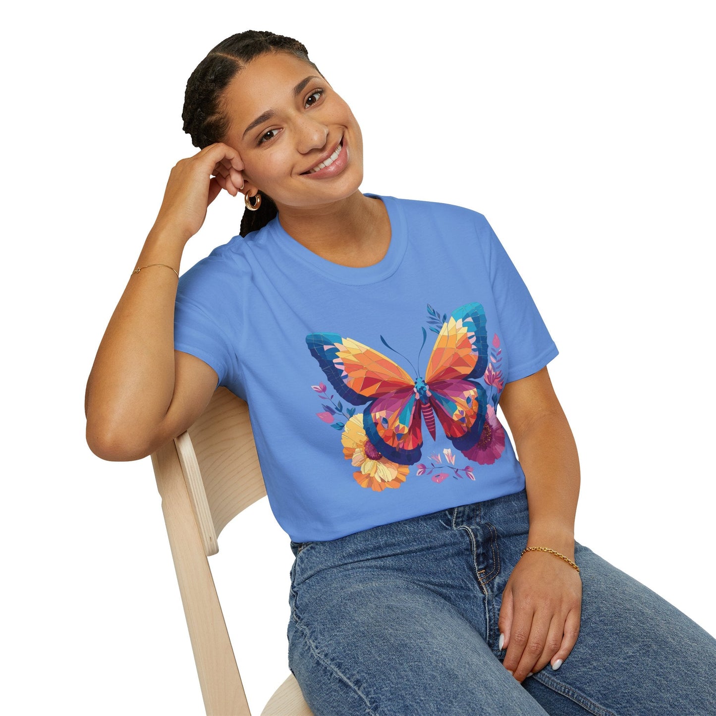 Butterfly Shirt Unisex Softstyle Short Sleeve Tee Monarch Butterfly 100 Percent Cotton