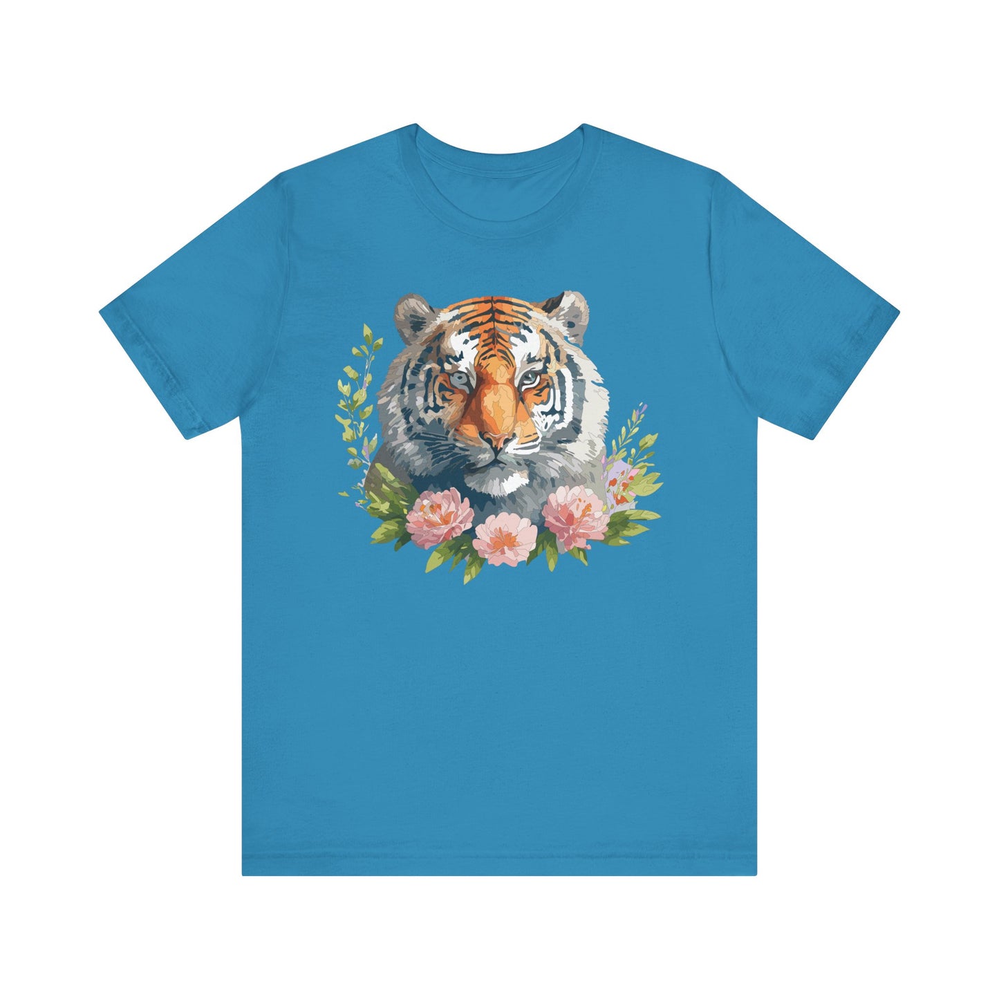Floral Tiger Shirt, Animal Shirt, Tiger Tee, Unisex Tee, Floral T-shirt, T-Shirt with Animal