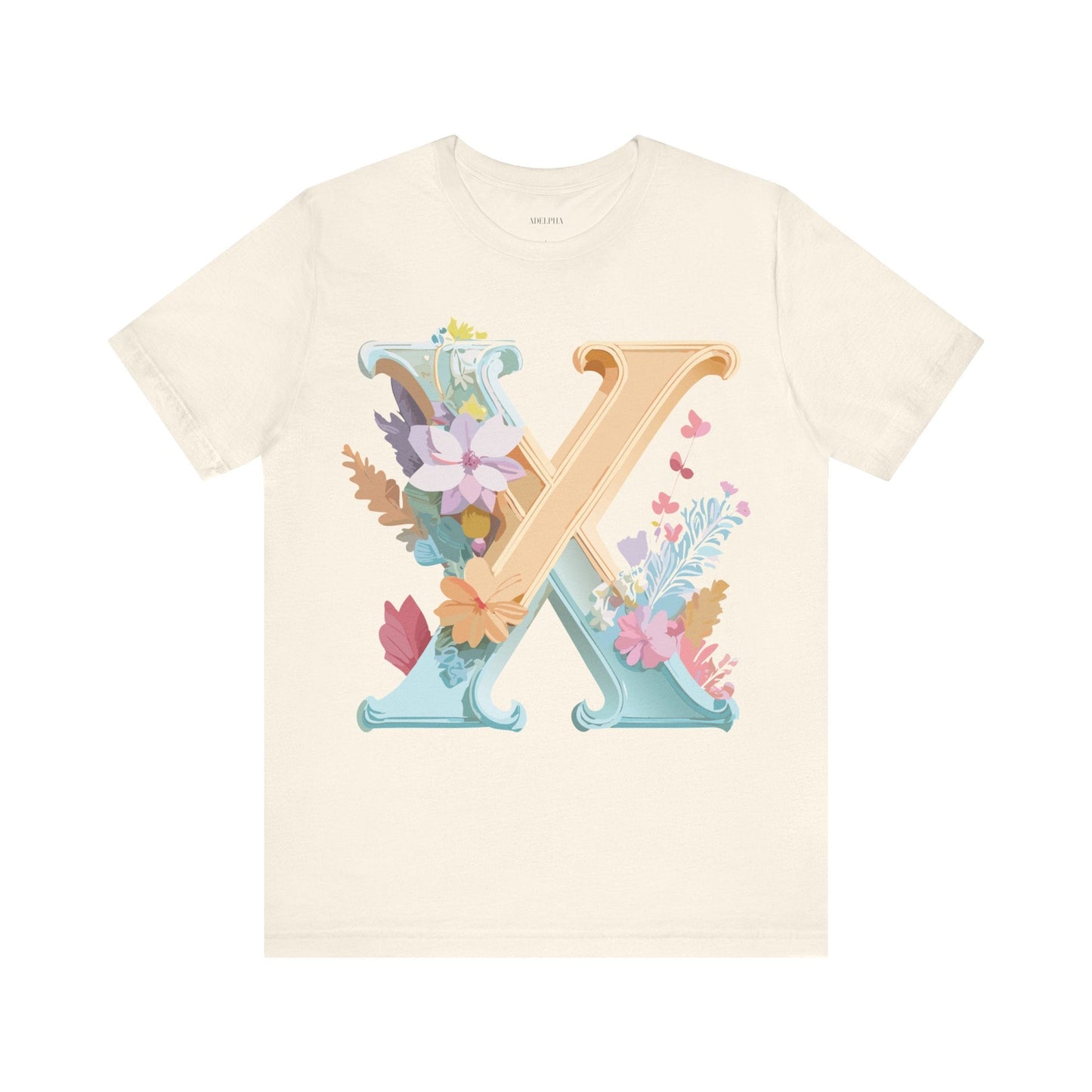 Letter X Shirt Unisex Graphic Tee Adelpha Vintage Inspired Artwork Short Sleeve Edition