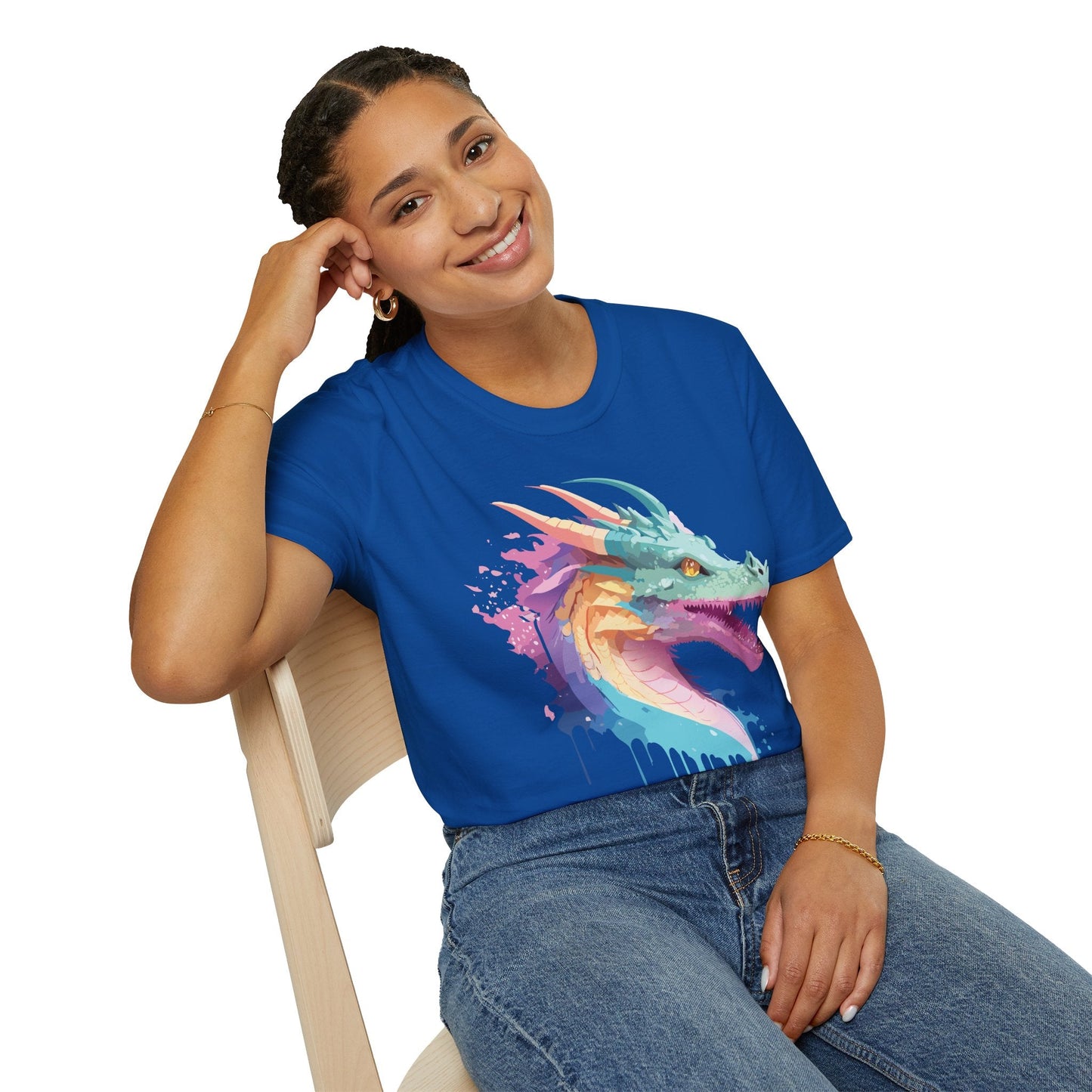 Dragon Graphic Tee Unisex Short Sleeve Dragon Shirt With Animal Design Gildan SoftStyle 64000