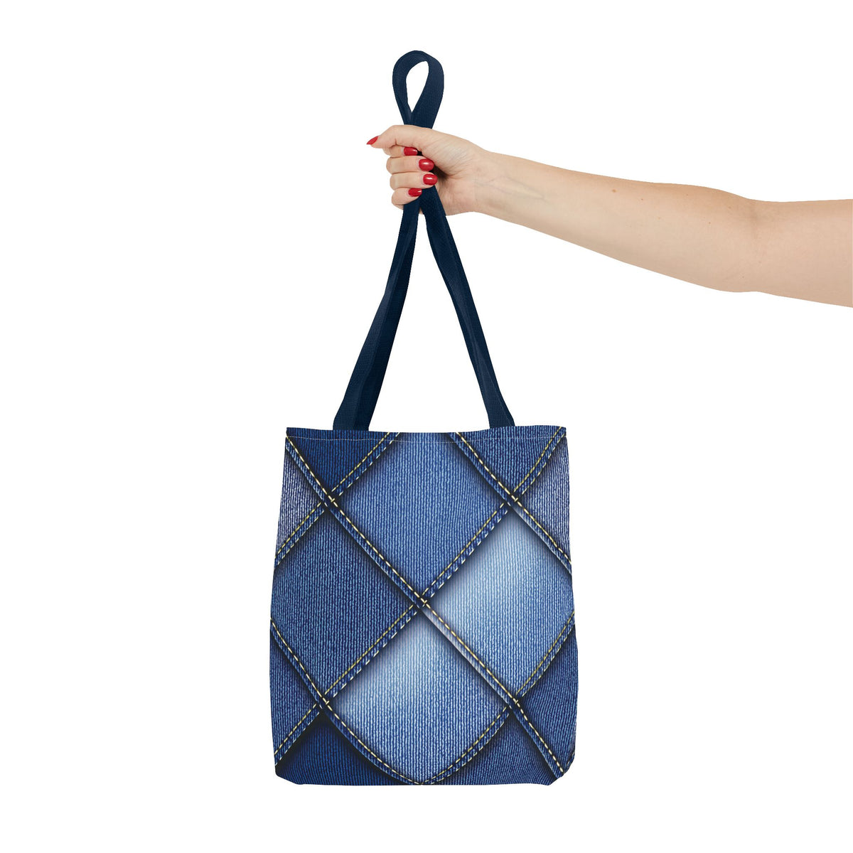 Denim Fabric Imitation Print Unisex Canvas Bag Poly Spun 3 Sizes Tote Bag 101