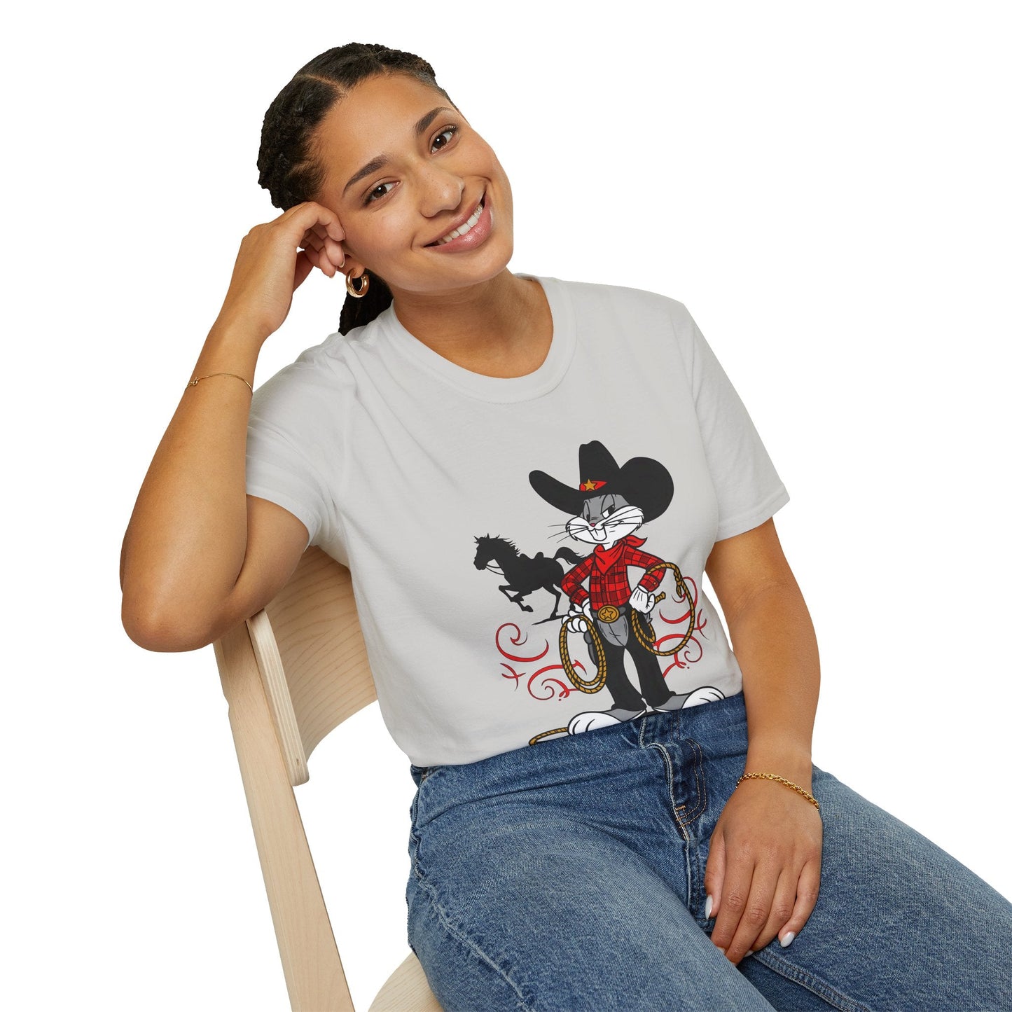 Bugs Bunny T Shirt Unisex Cartoon Tee Softstyle 64000 100 Percent Ring Spun Cotton
