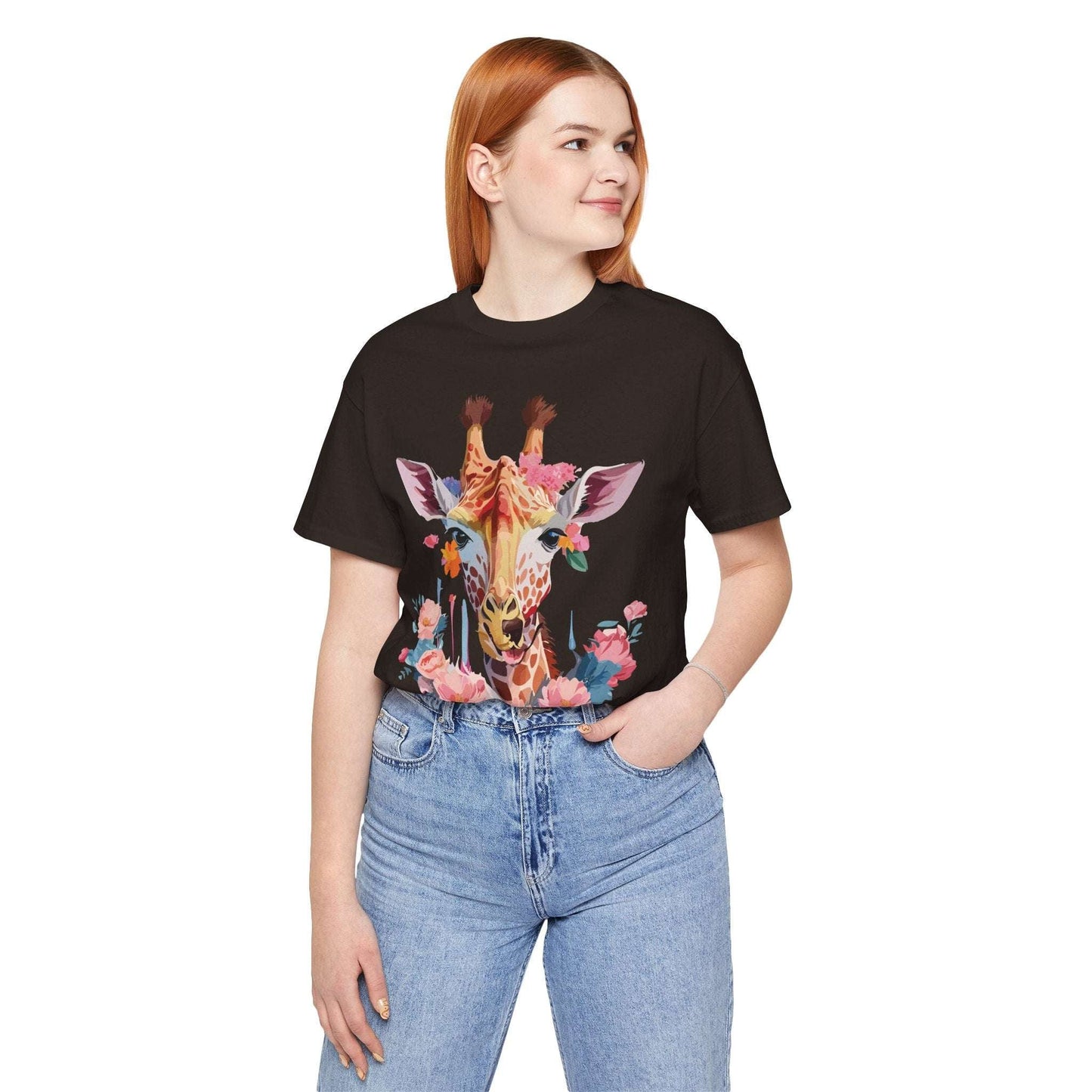 Adelpha Giraffe Graphic Tee Unisex Short Sleeve Art Design Shirt Vintage Inspired Artwork
