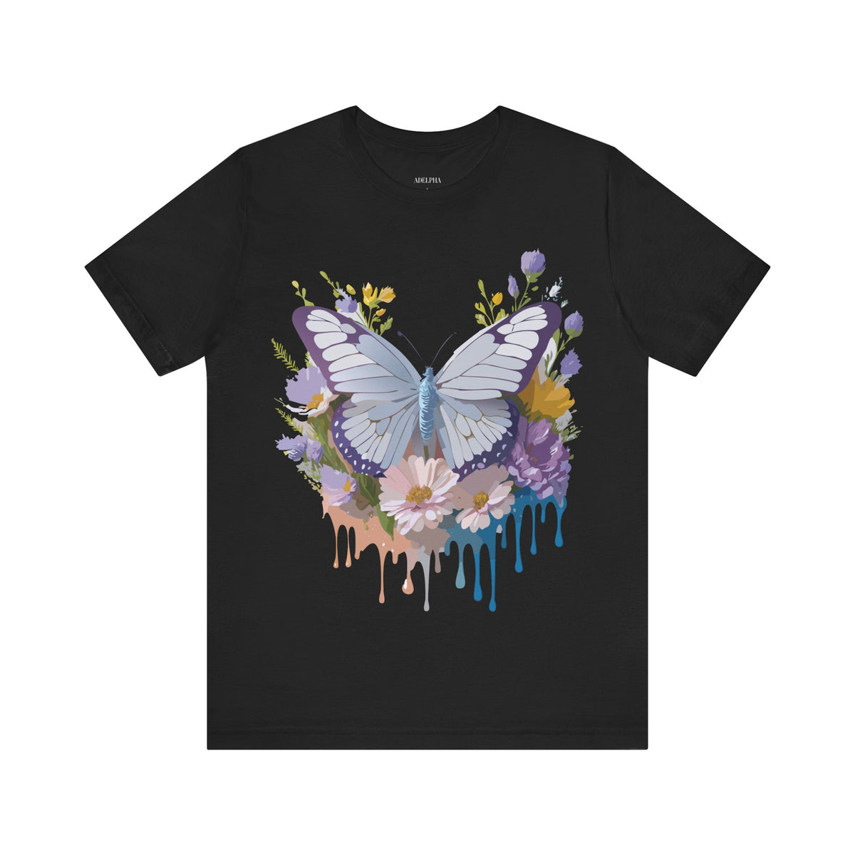 Butterfly Graphic Unisex Cotton Bella+Canvas Tee with Art Design n49