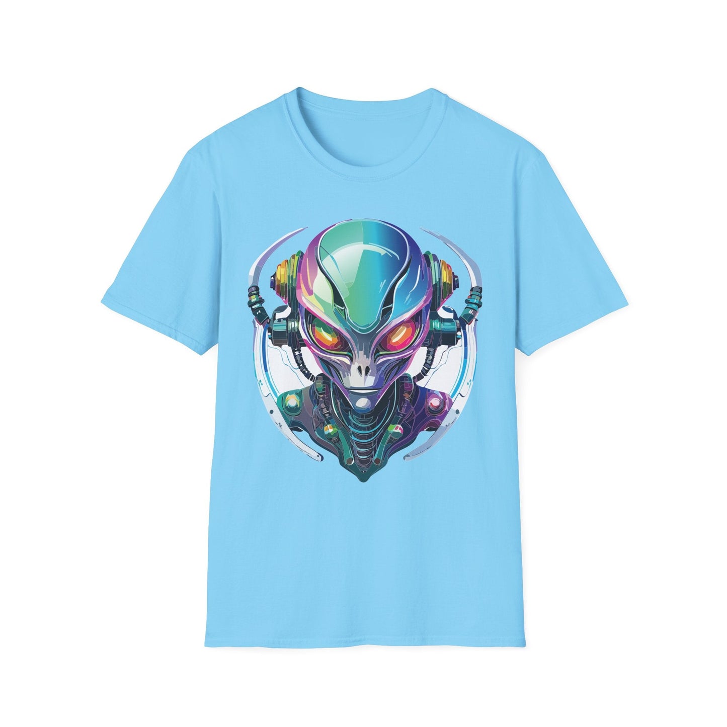 Alien Graphic Unisex Cotton Softstyle UFO Artwork Tee 3