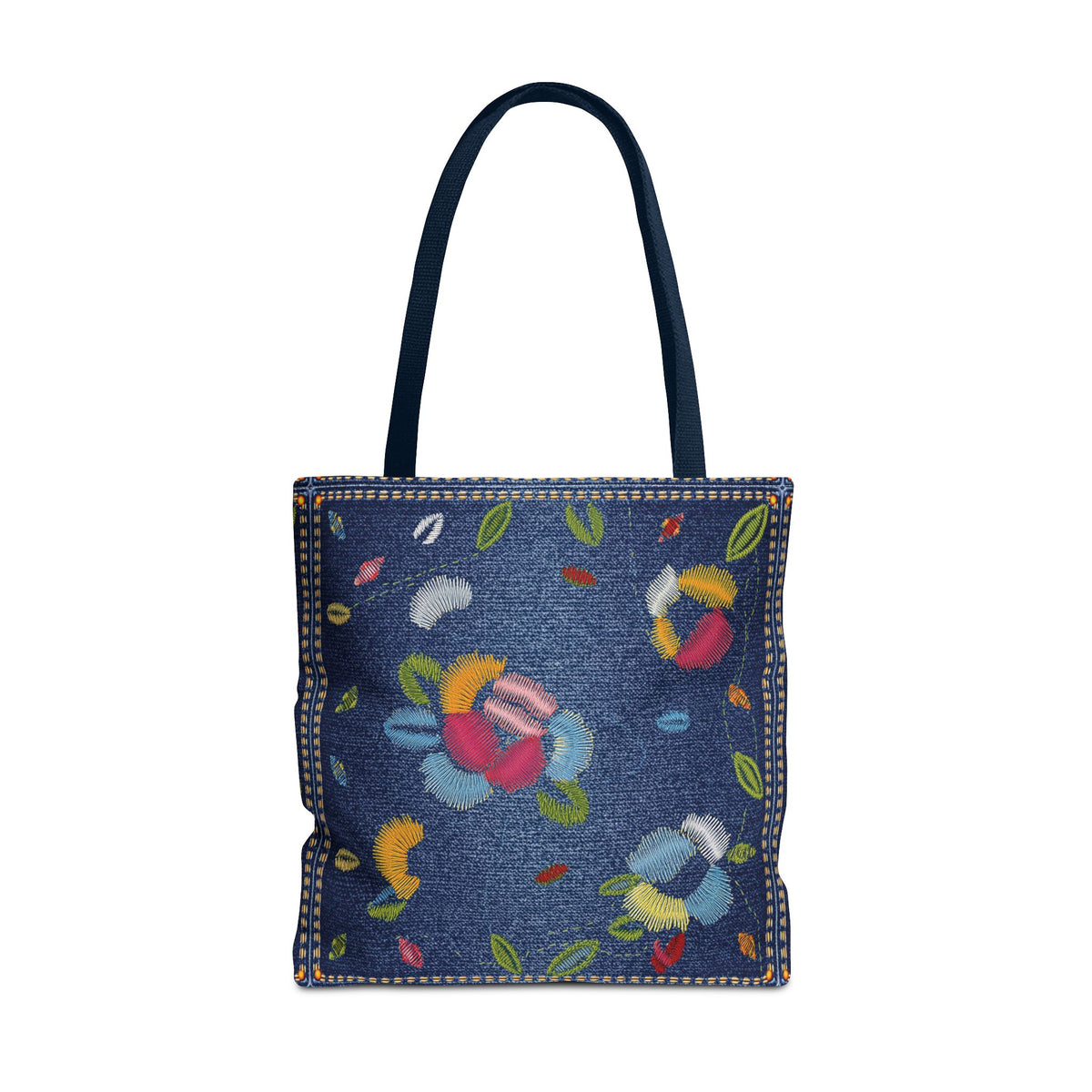Denim Fabric Imitation Print Unisex Canvas Bag Poly Spun 3 Sizes Tote Bag 158