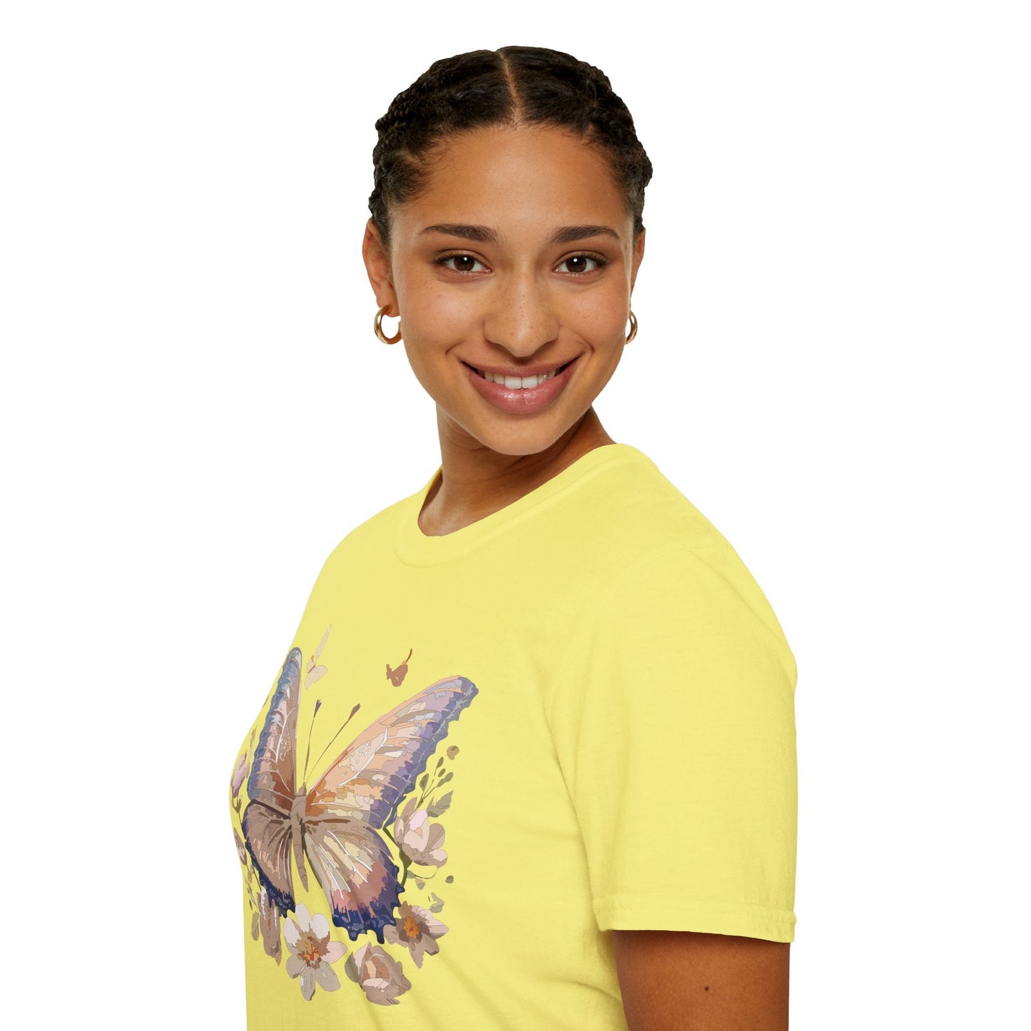 Butterfly T Shirt Unisex Softstyle Monarch Design 100 Percent Cotton Tee For Everyday Comfort
