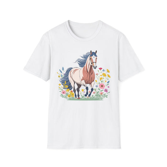 Unisex Horse Tee Softstyle Cotton Shirt With Animals Design Graphic