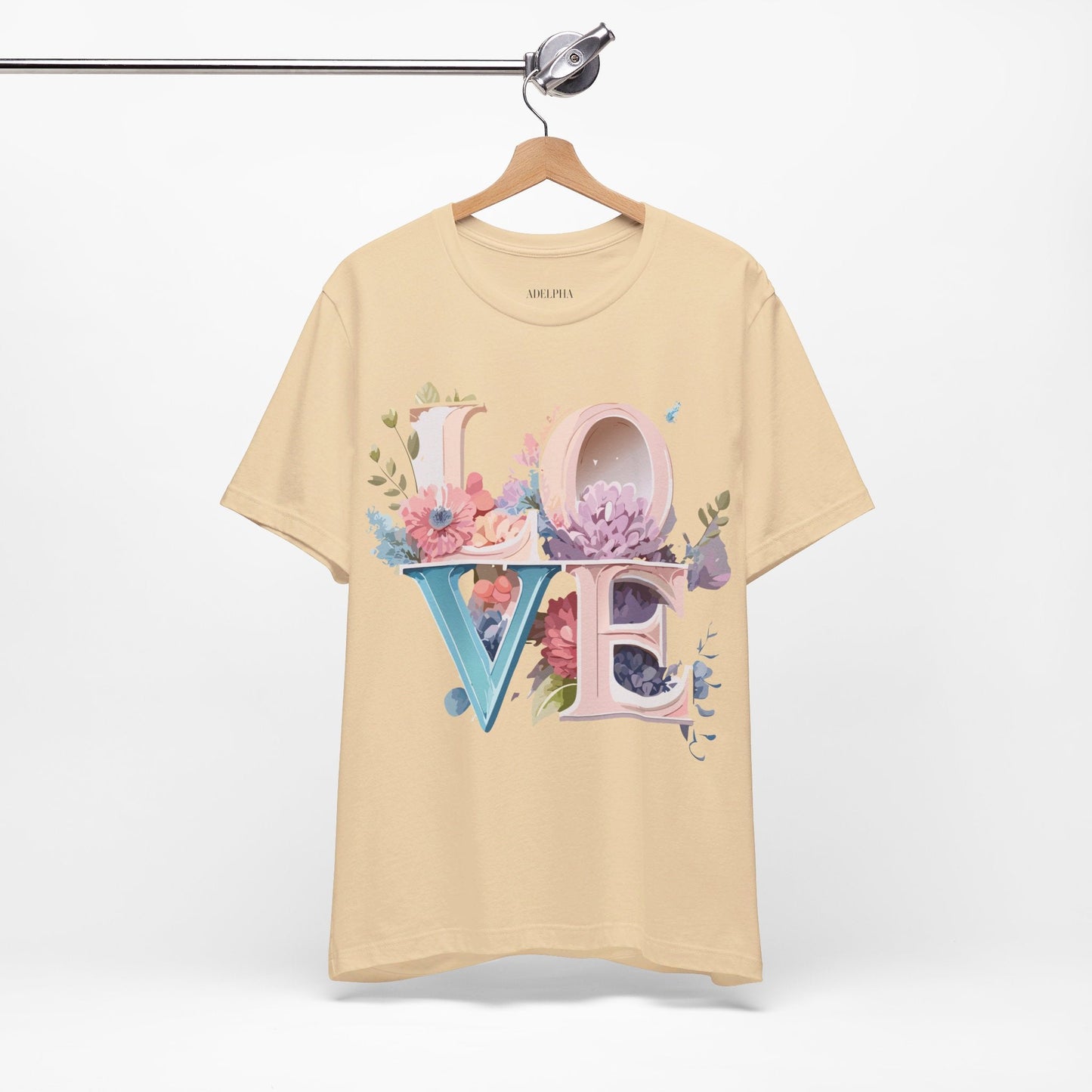 Valentine Day Graphic Unisex 100 Cotton Vintage Artwork with Love and Flower Design Tee 43