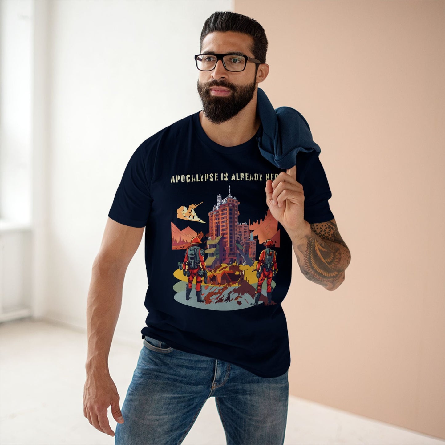 Cataclysm Doomsday Unisex Premium Cotton Tee With Original Art Design Retro2Nova