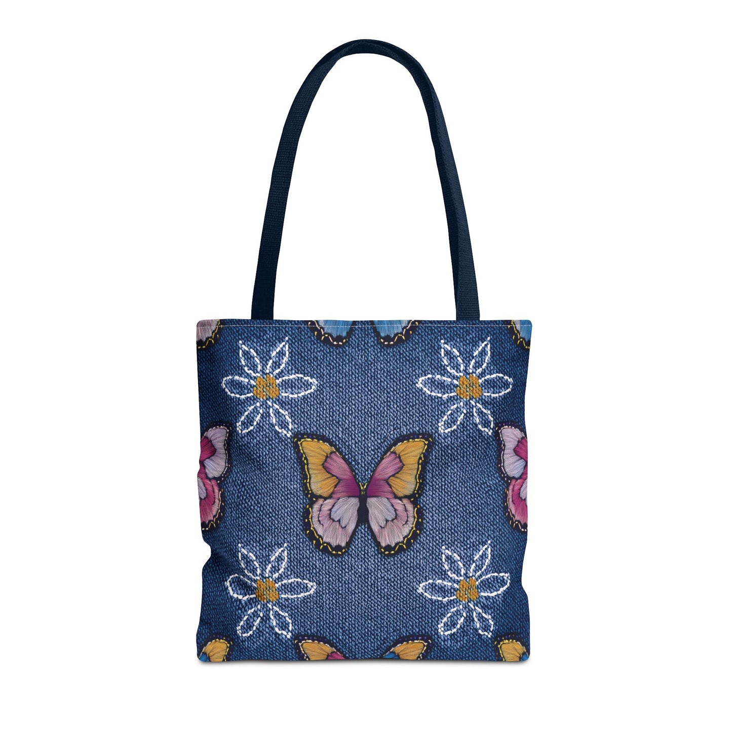 Denim Fabric Imitation Print Unisex Canvas Bag Poly Spun 3 Sizes Tote Bag 178