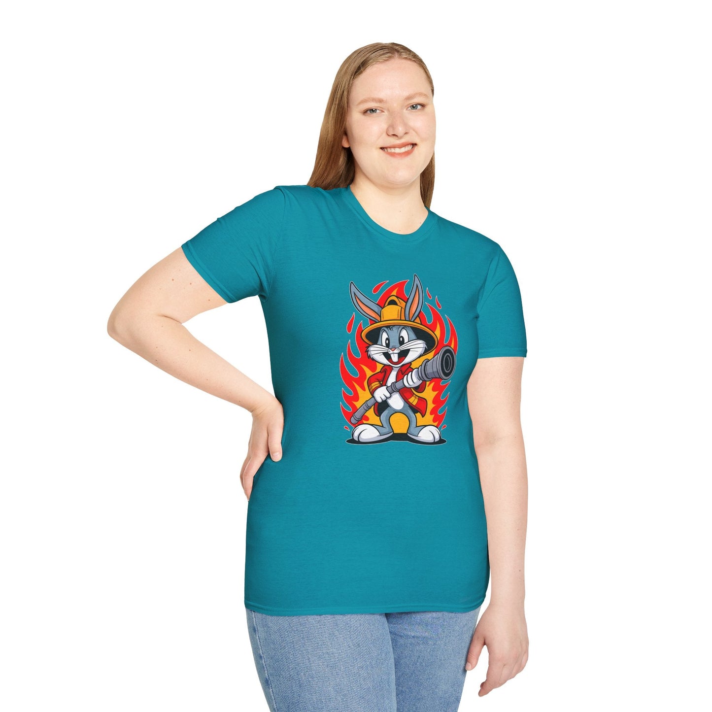 Bugs Bunny T Shirt Unisex Cartoon Graphic Tee 100 Percent Ring Spun Cotton Softstyle