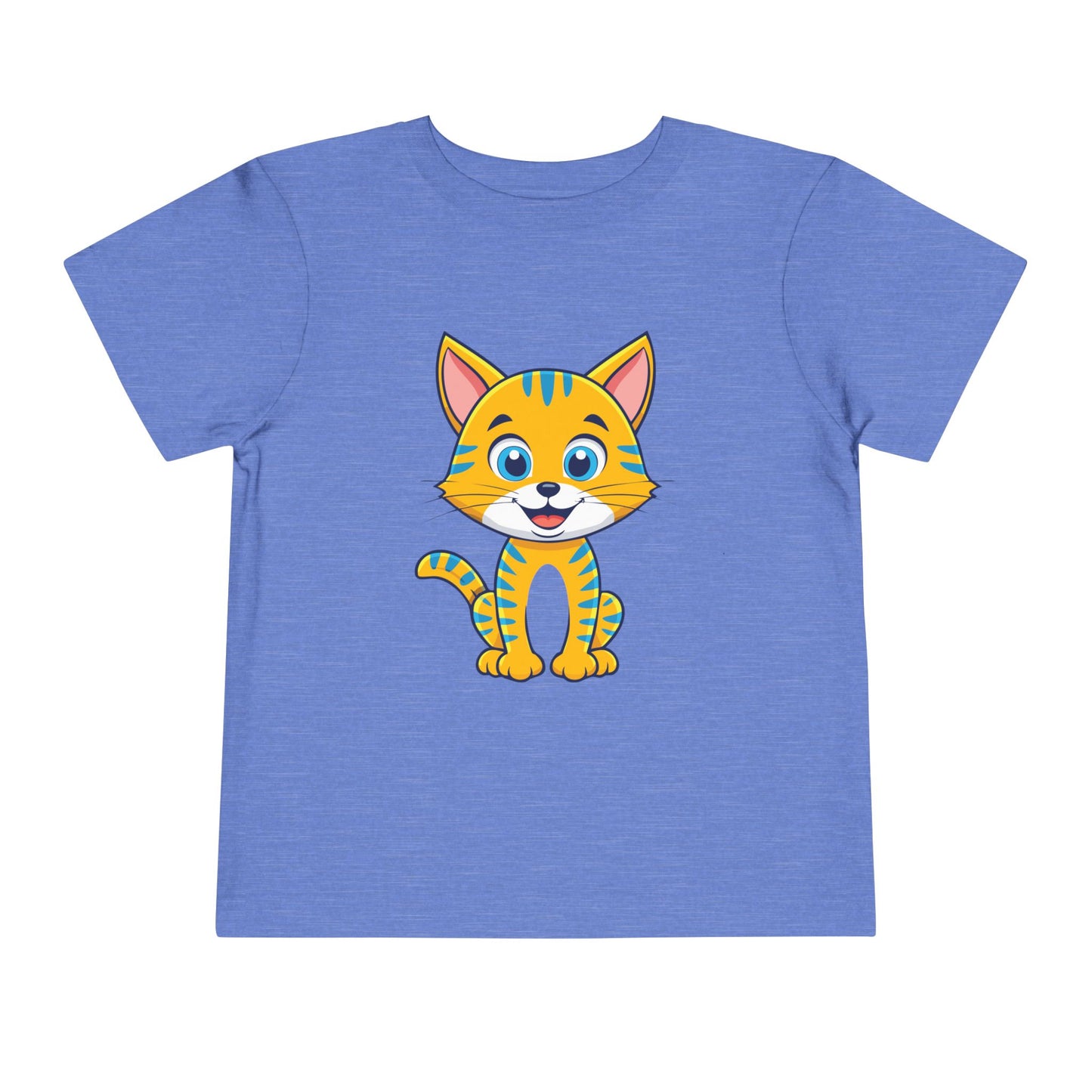 Bonita camiseta de manga corta para niños pequeños con gato: adorable camiseta con gráfico de gatito para niños (2 a 5 años)