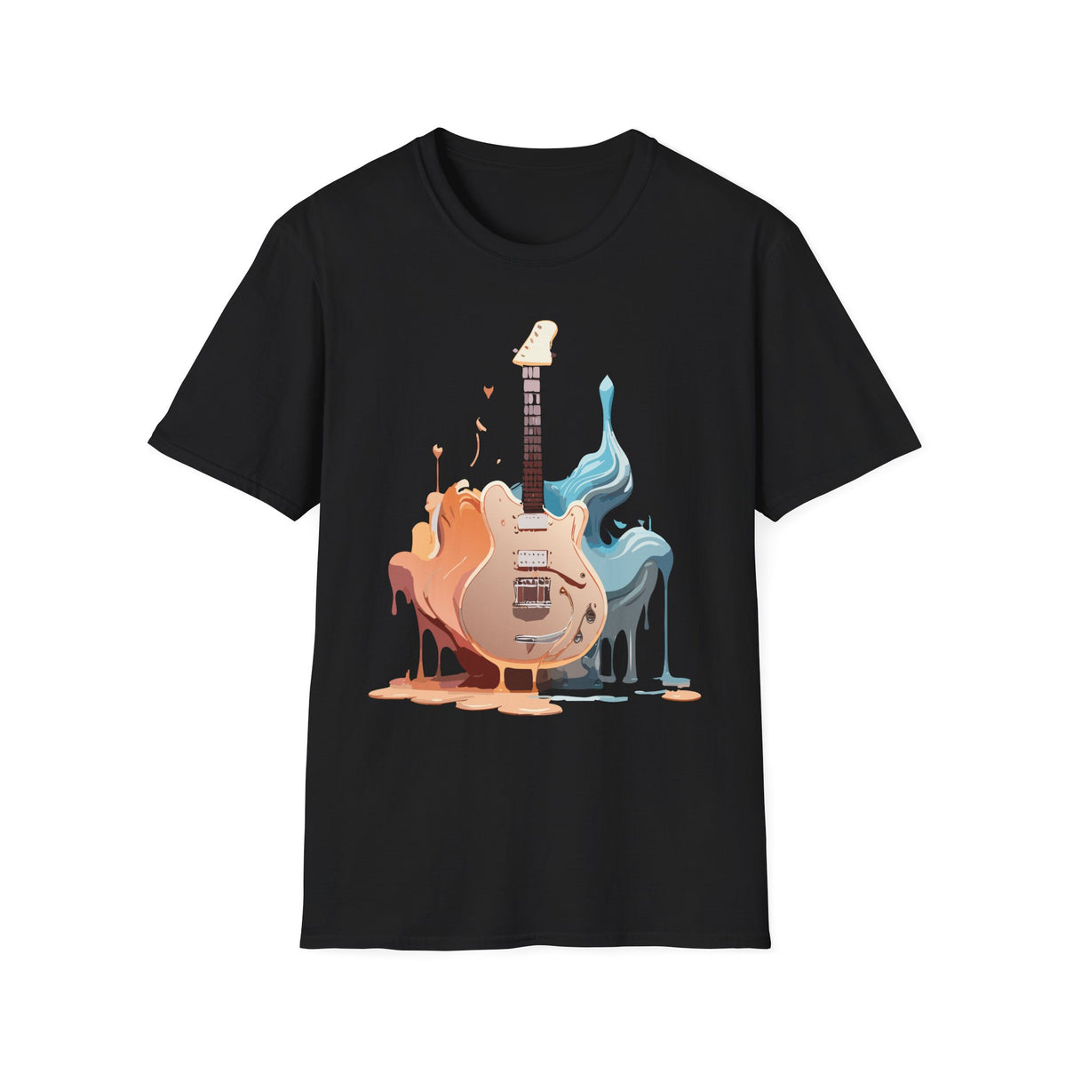 Liquid Paint Electric Guitar T-Shirt | Music Art, Colorful Guitar Tee