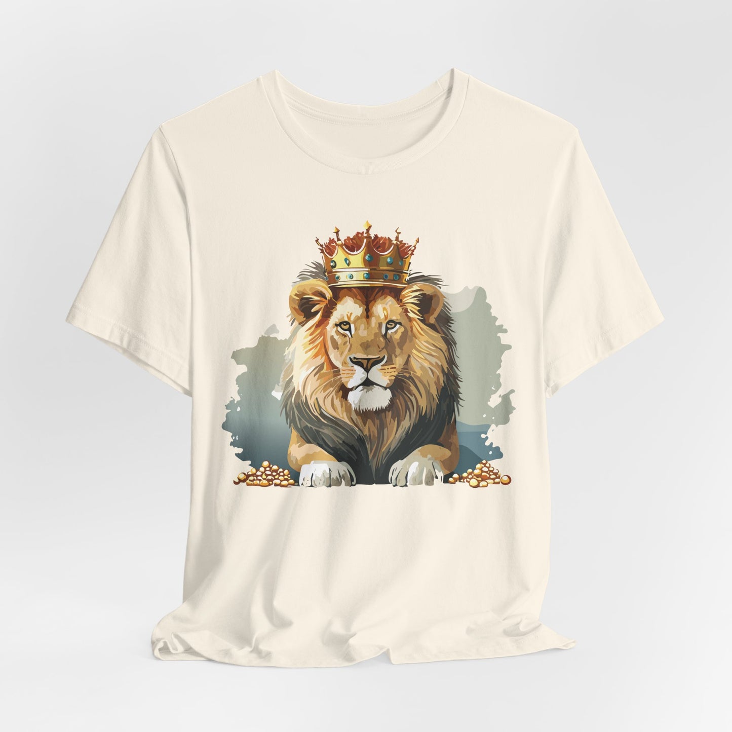 Majestic Lion Crown T-shirt, Animal Shirt, Lion Tee, Unisex Top, Birthday Gift, Shirt with Animal design