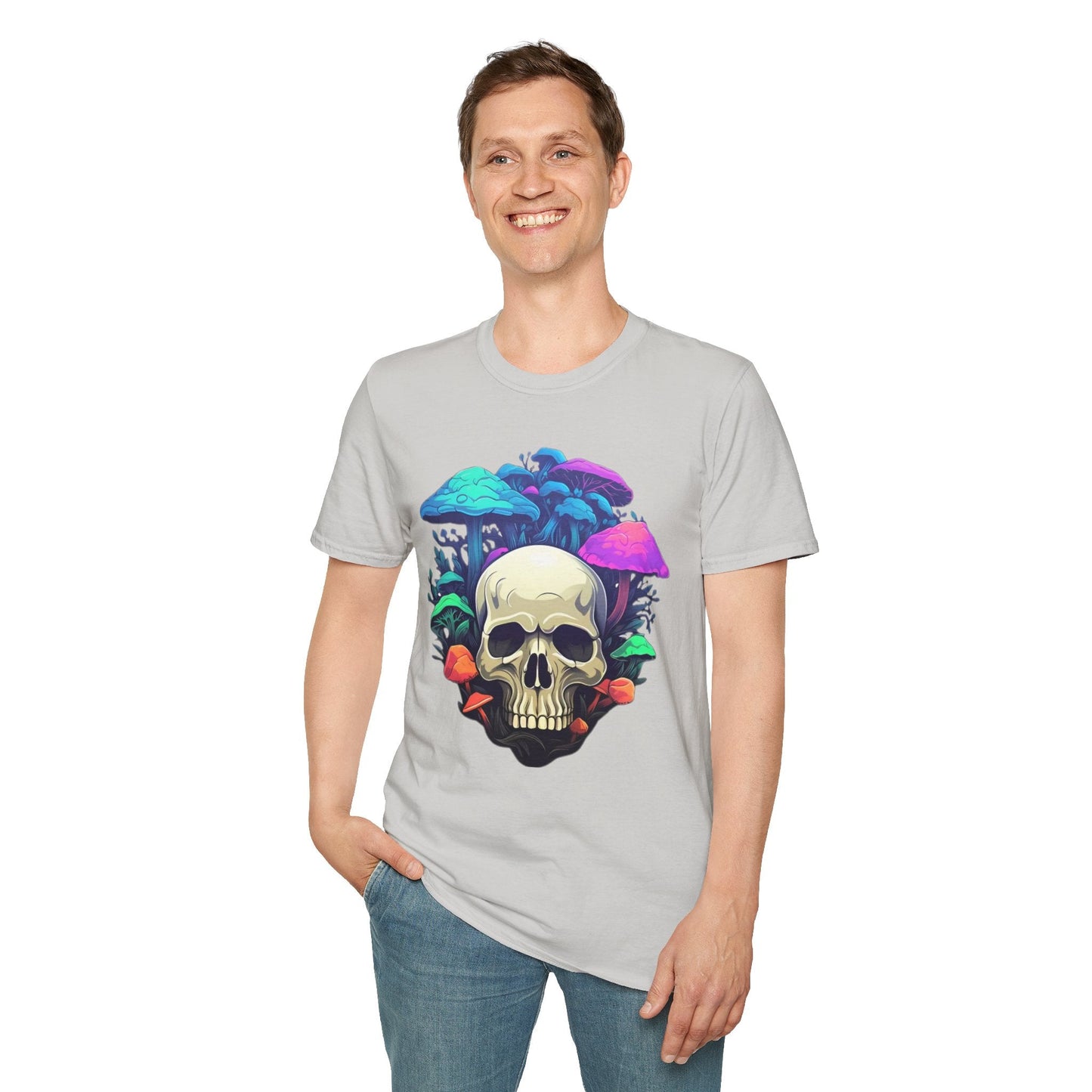 Unisex Skull Tee Shirt Short Sleeve Skeleton Design Gildan Softstyle Cotton Tee Shirt