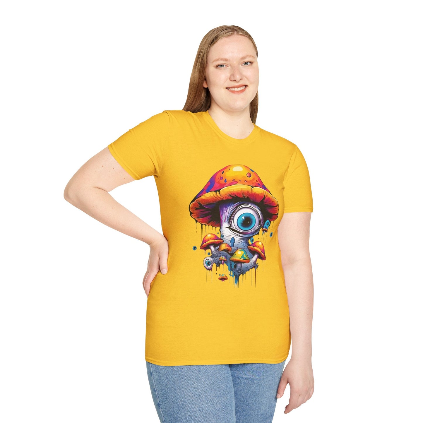 Unisex Mashroom T Shirt With Funny Mashroom Art Design Gildan Softstyle Tee For Everyday Comfort